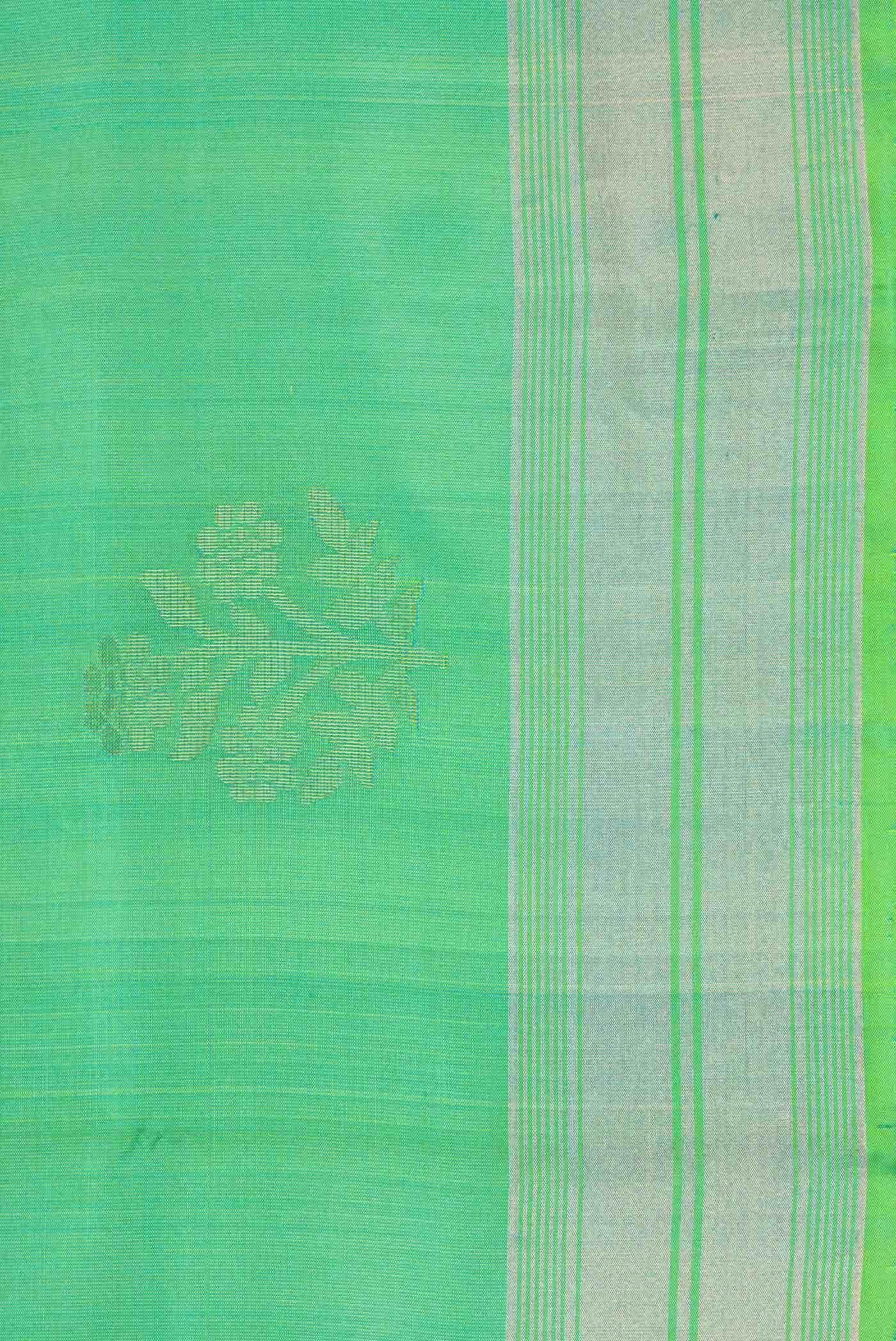 Green Dual Tone Soft Silk Saree