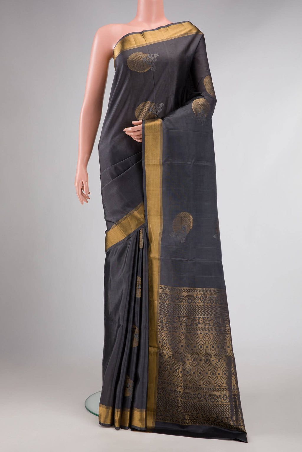 Black Dual Tone Soft Silk Saree