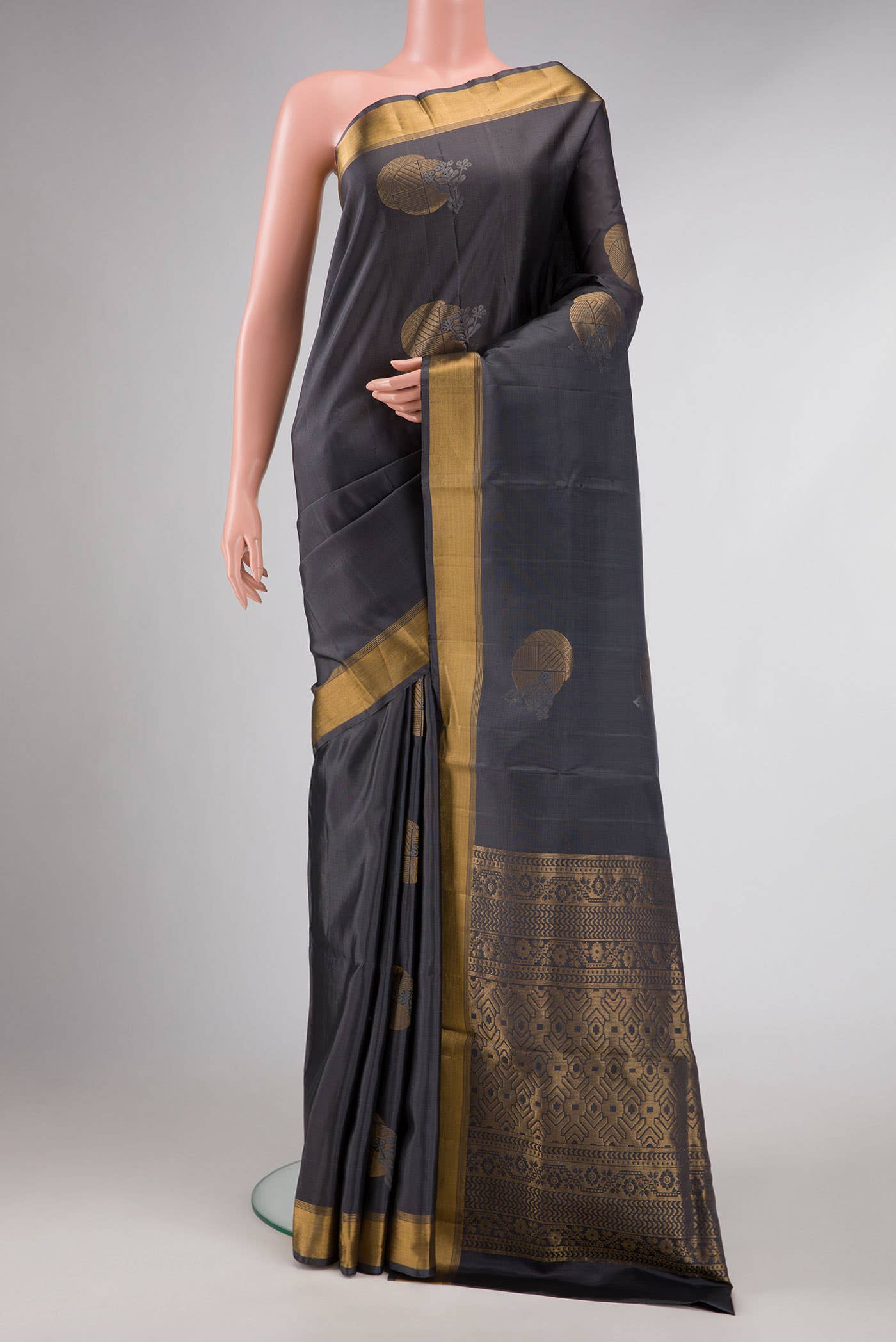 Black Dual Tone Soft Silk Saree