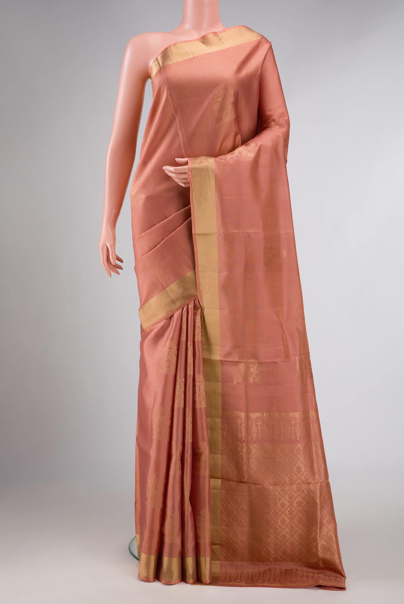 Rose Gold Dual Tone Soft Silk Saree