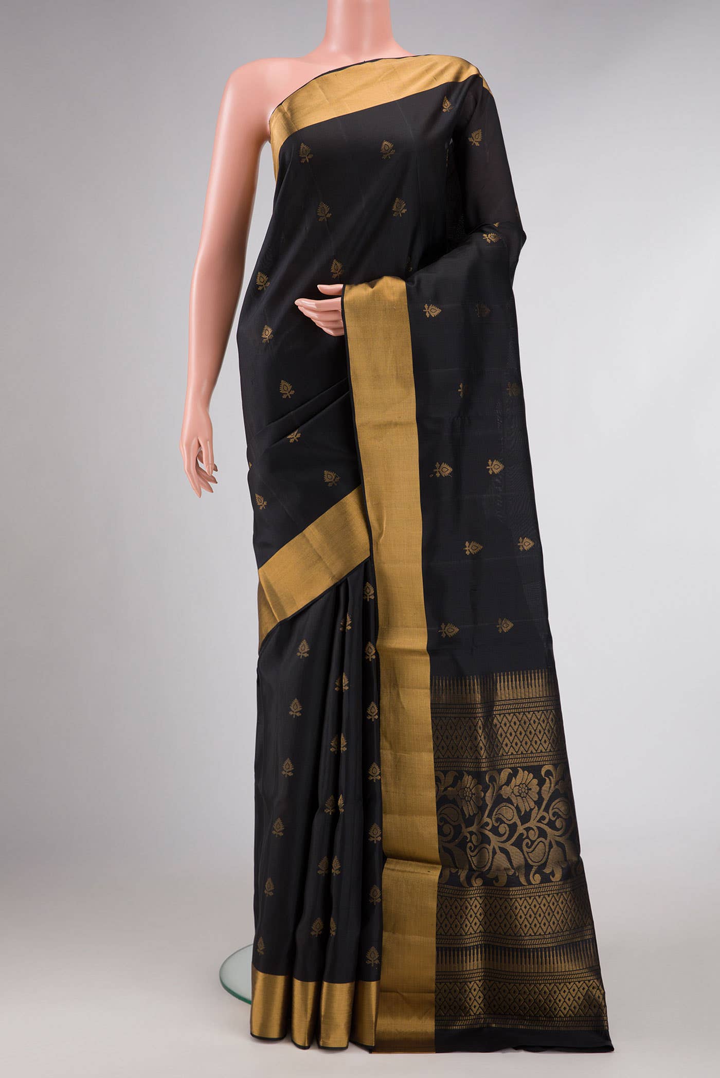 Black Dual Tone Soft Silk Saree