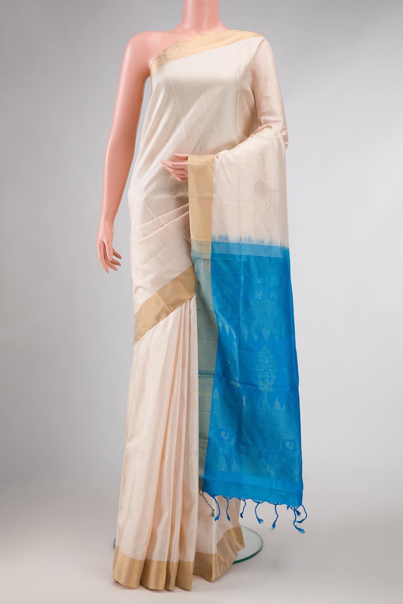 Cream Soft Silk Saree