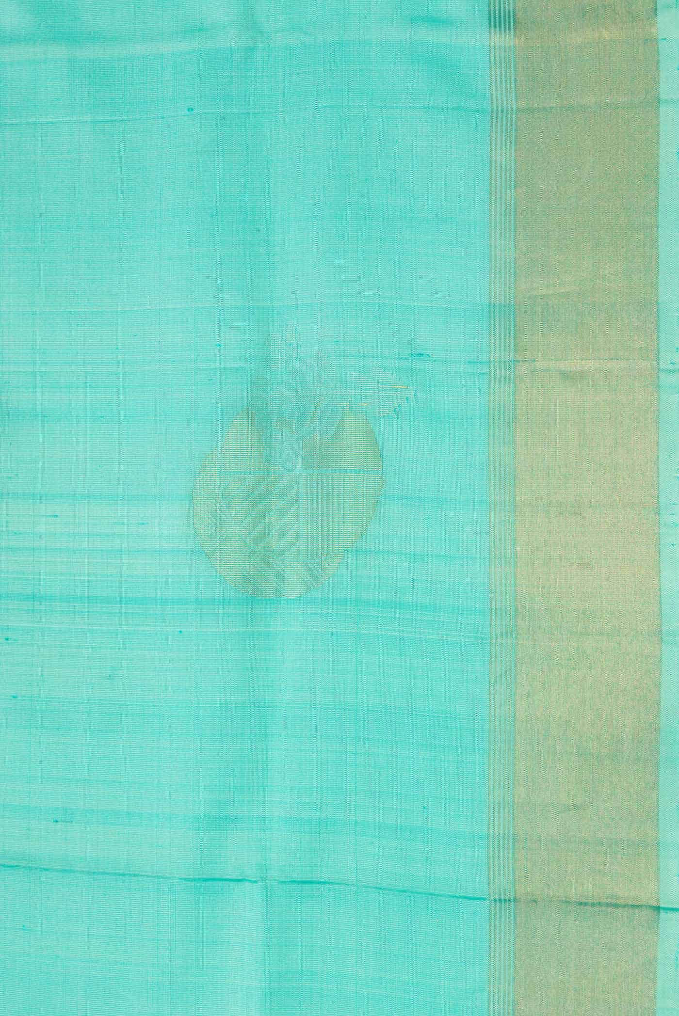 Sea Green Dual Tone Soft Silk Saree