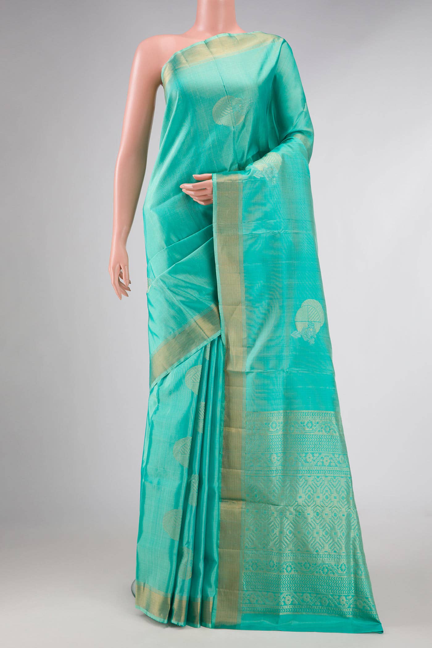 Sea Green Dual Tone Soft Silk Saree