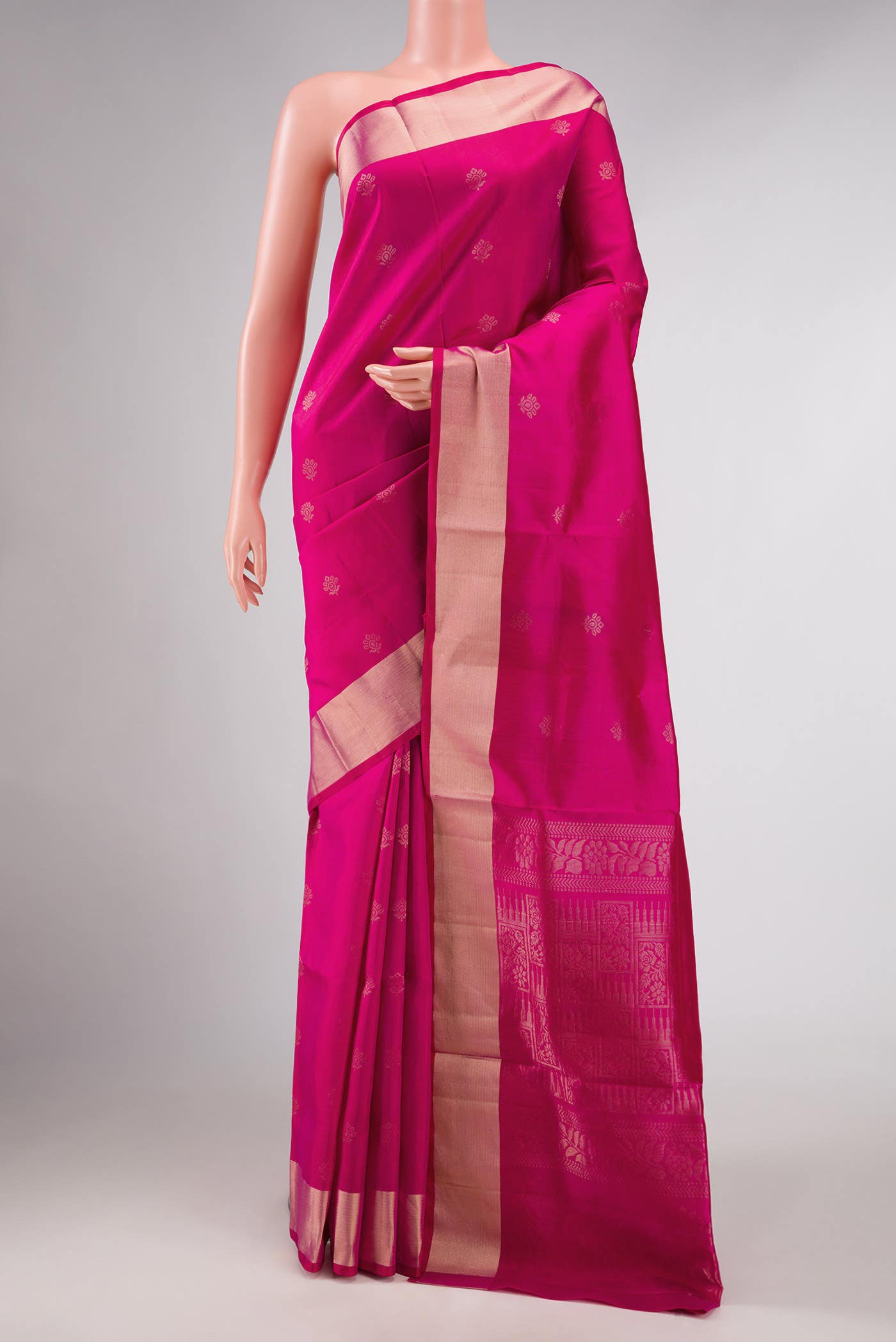 Pink Dual Tone Soft Silk Saree