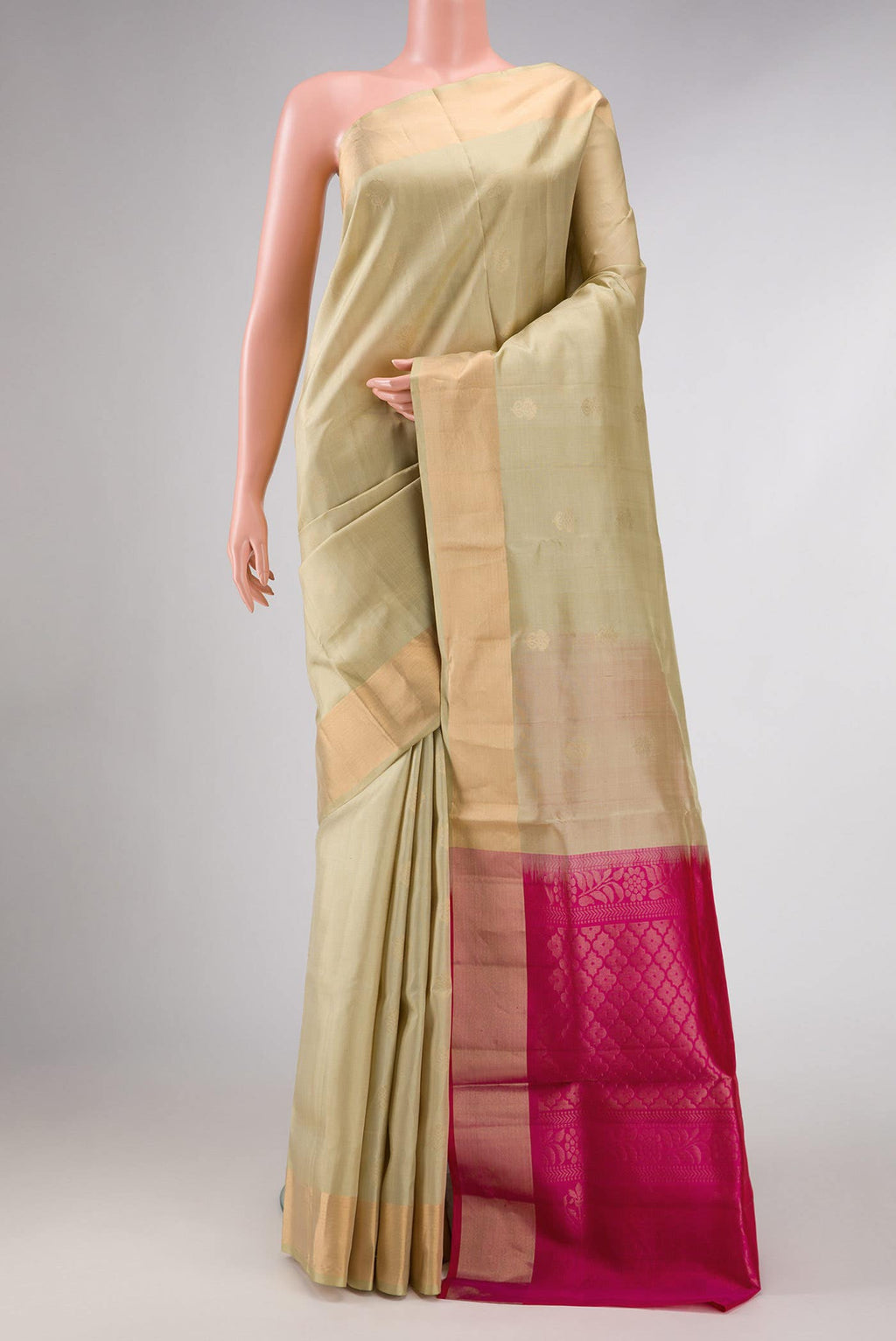 Pista Green Dual Tone Soft Silk Saree
