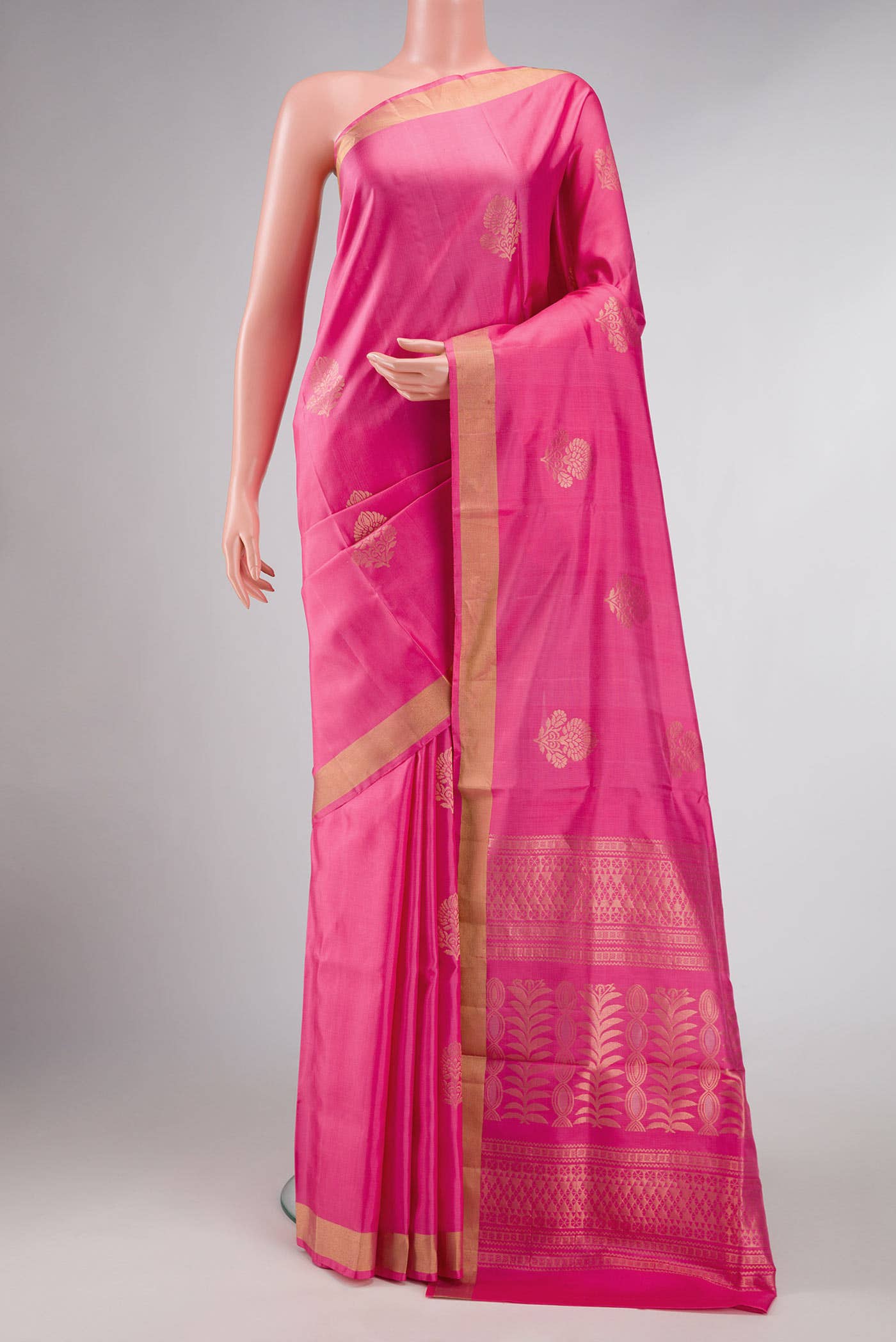 Pink Dual Tone Soft Silk Saree