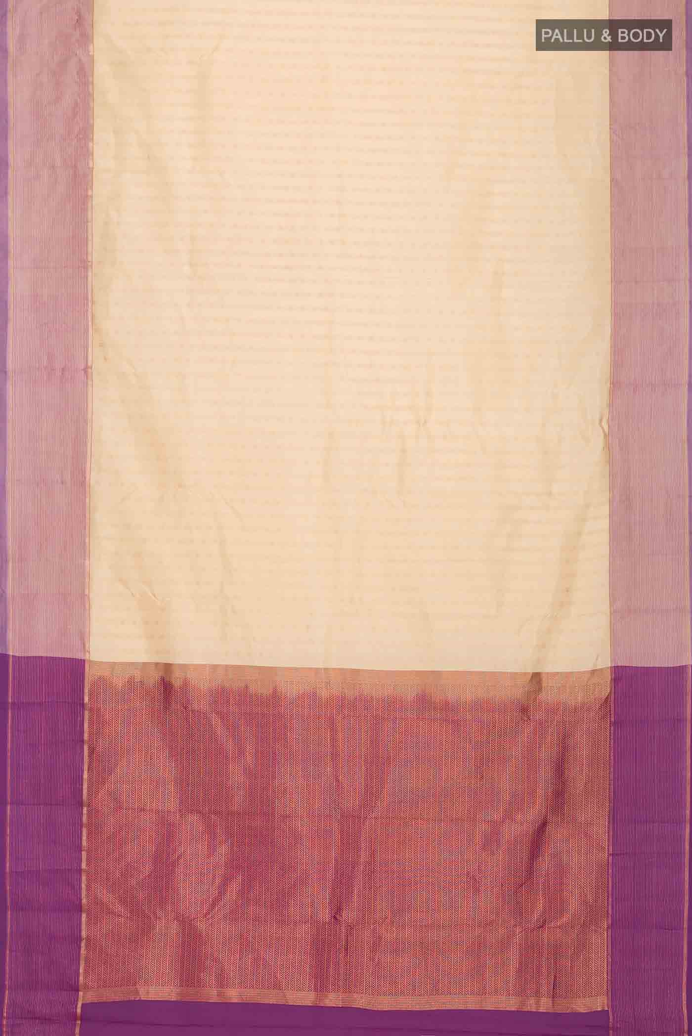 Beige Kanchipuram Silk Saree