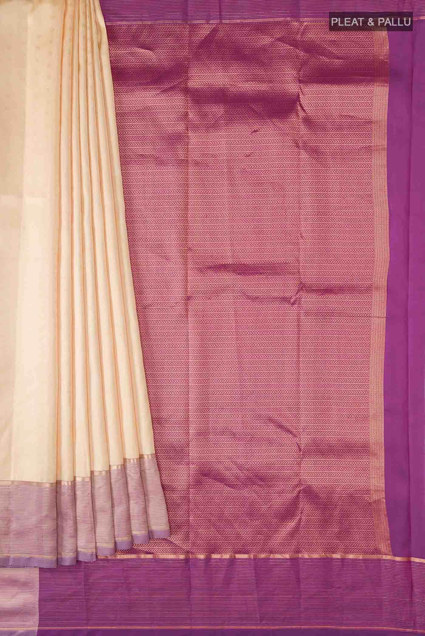 Beige Kanchipuram Silk Saree