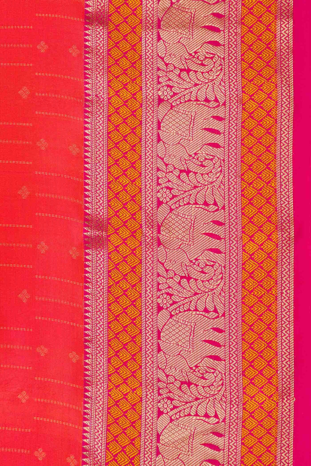 Brick Orange Dual Tone Kanchipuram Silk Saree