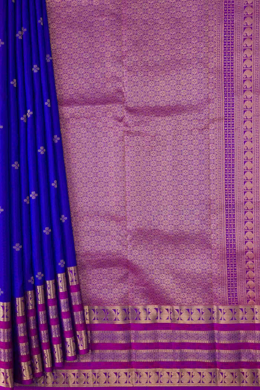 Royal Blue Dual Tone Kanchipuram Silk Saree