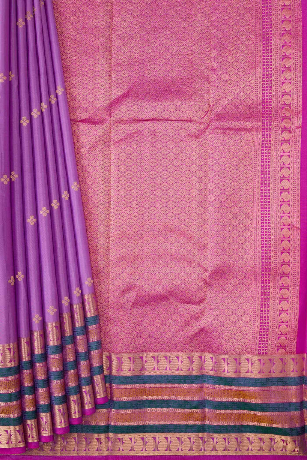 Lavender Dual Tone Kanchipuram Silk Saree