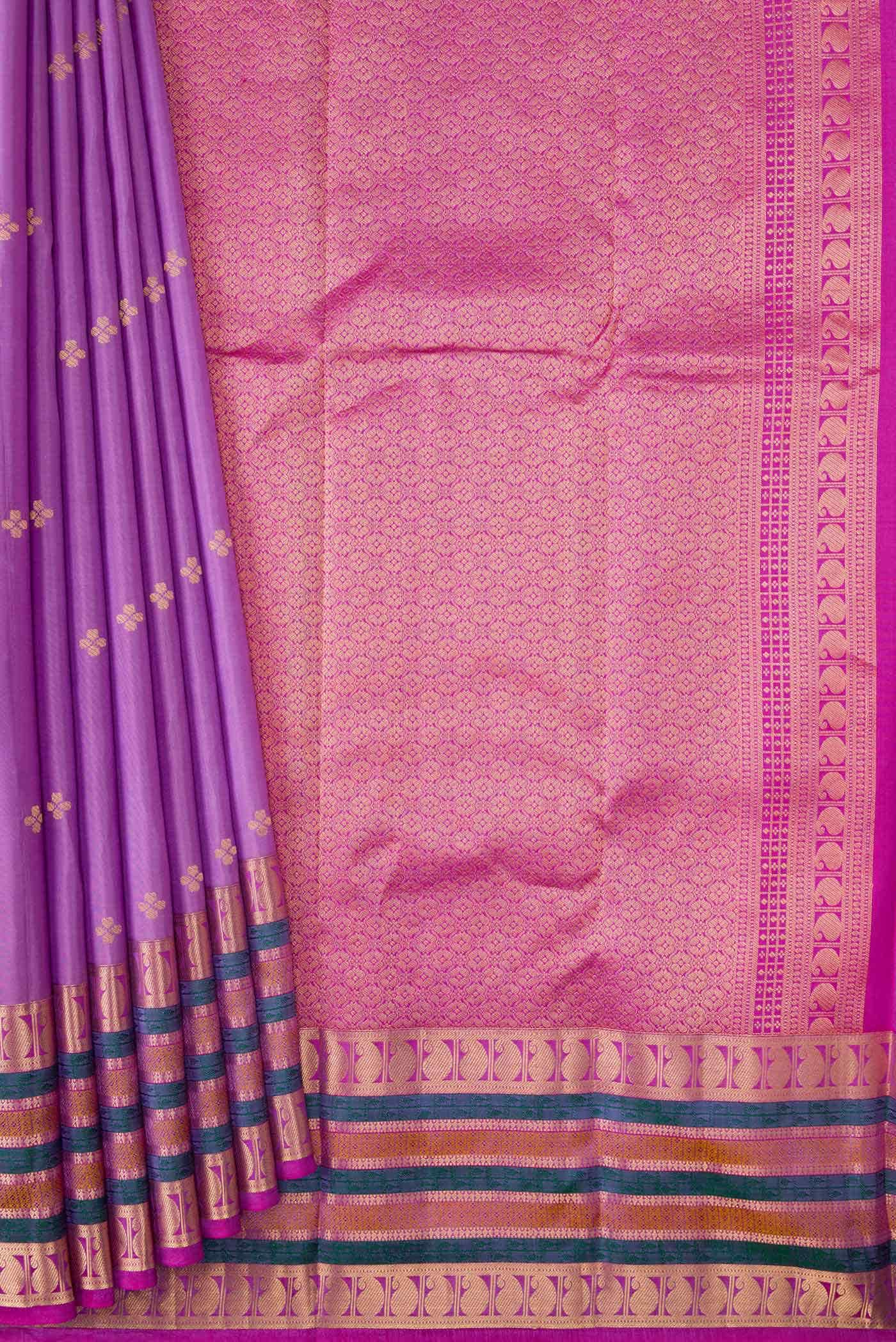 Lavender Dual Tone Kanchipuram Silk Saree