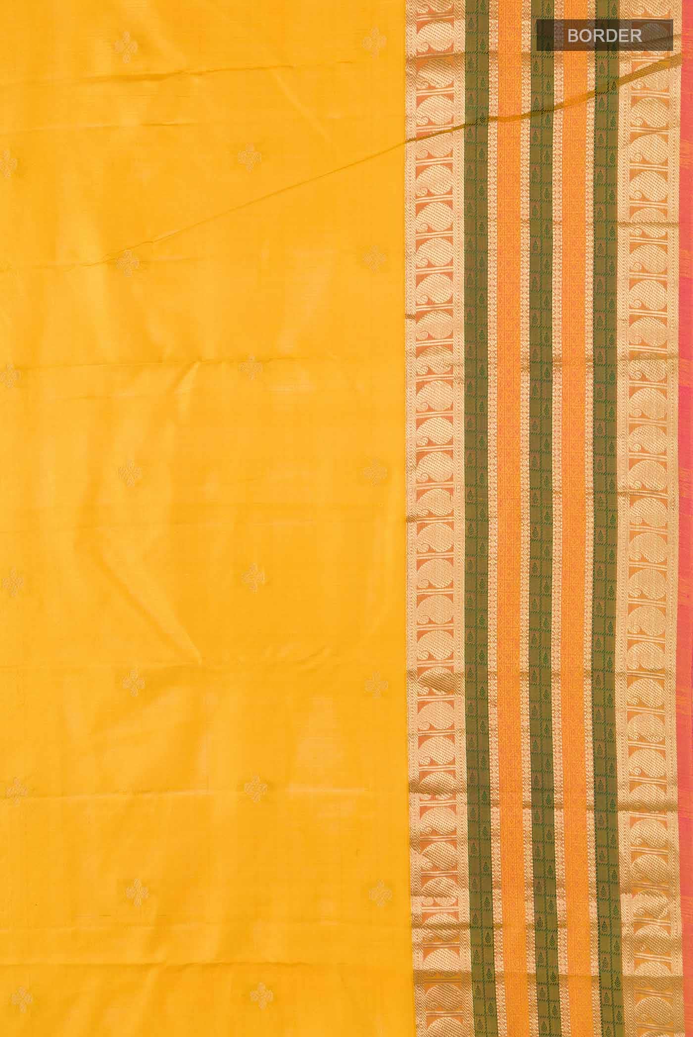 Mustard Kanchipuram Silk Saree
