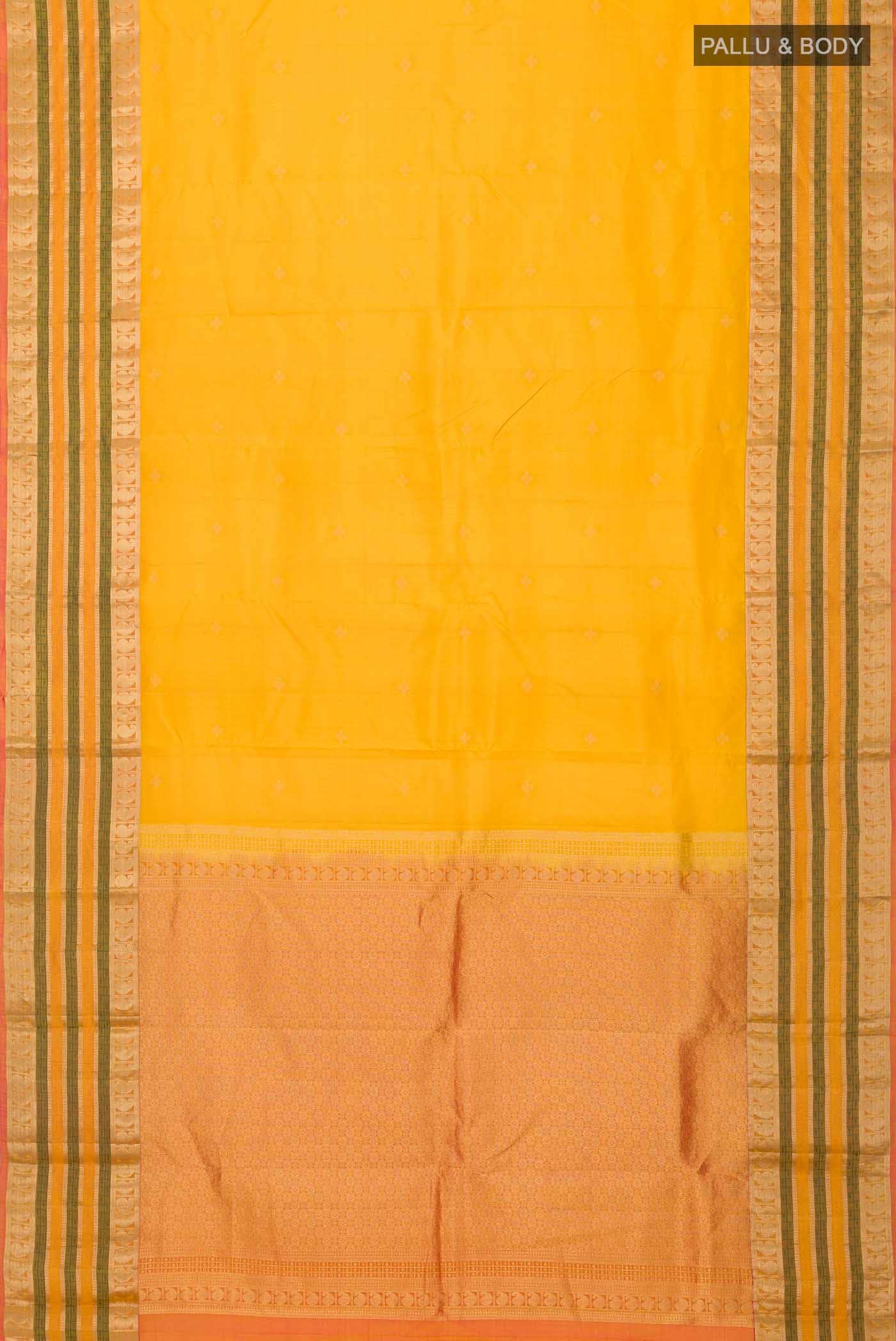 Mustard Kanchipuram Silk Saree