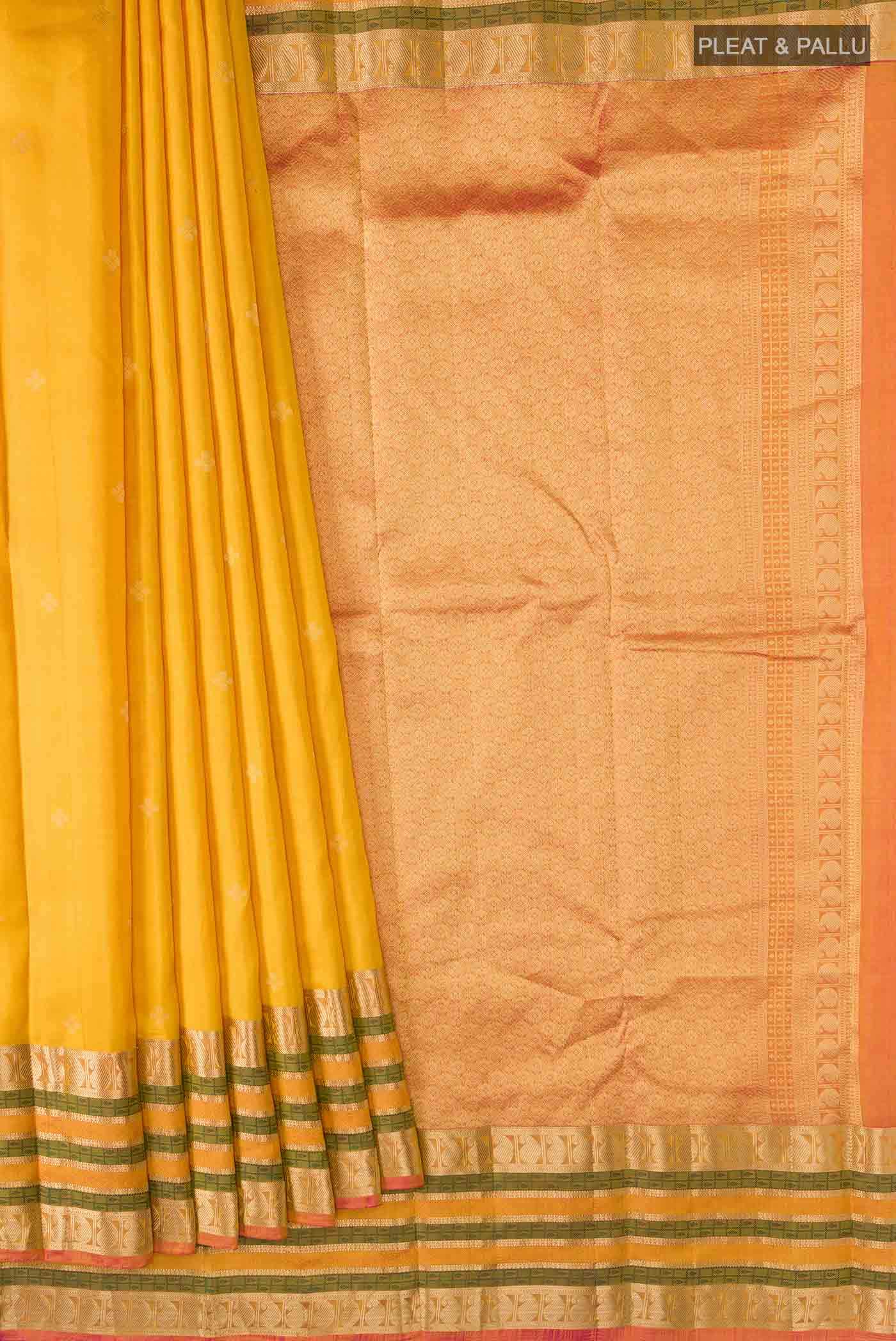 Mustard Kanchipuram Silk Saree