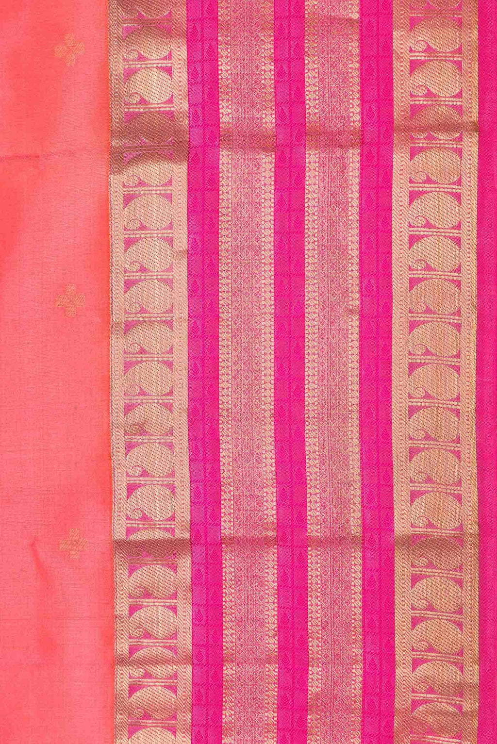 Peach Dual Tone Kanchipuram Silk Saree