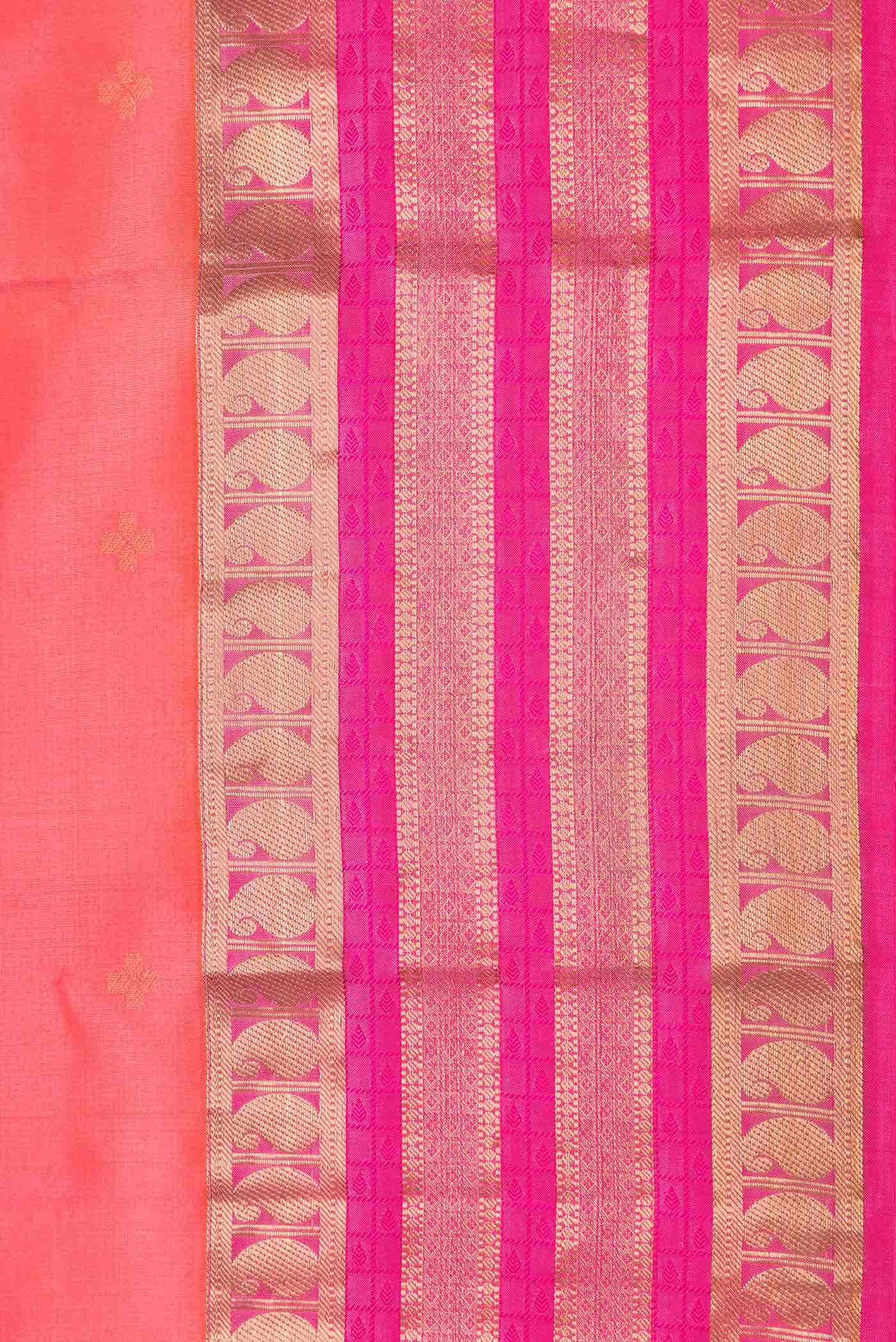 Peach Dual Tone Kanchipuram Silk Saree