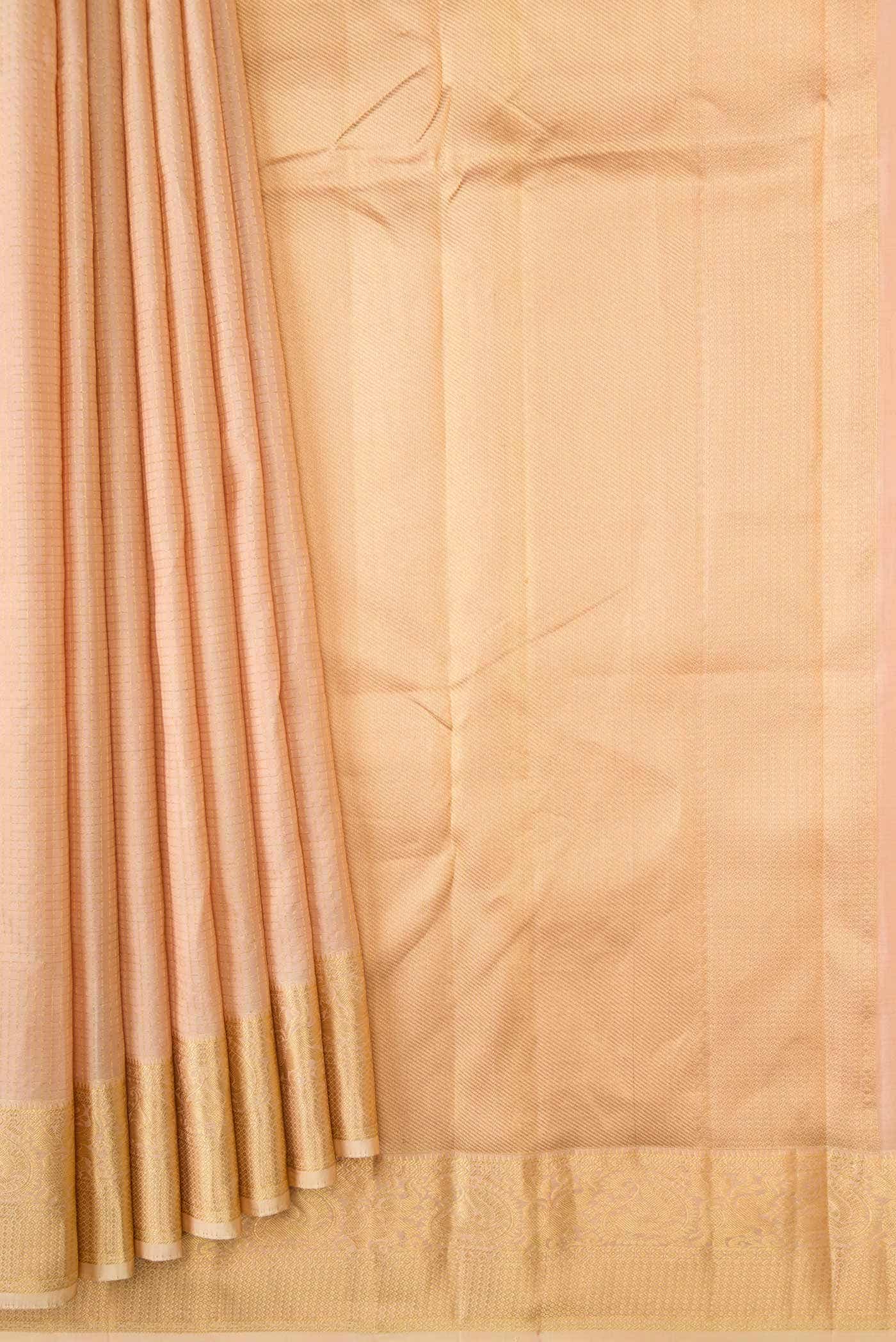 Rose Gold Dual Tone Kanchipuram Silk Saree