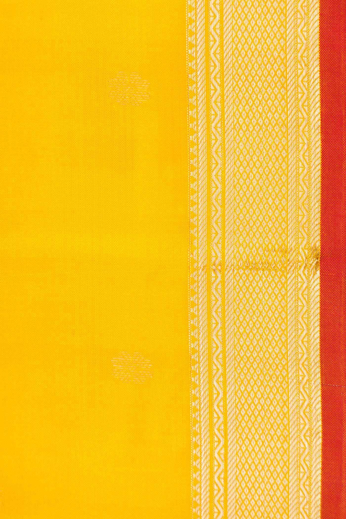 Yellow Dual Tone Kanchipuram Silk Saree