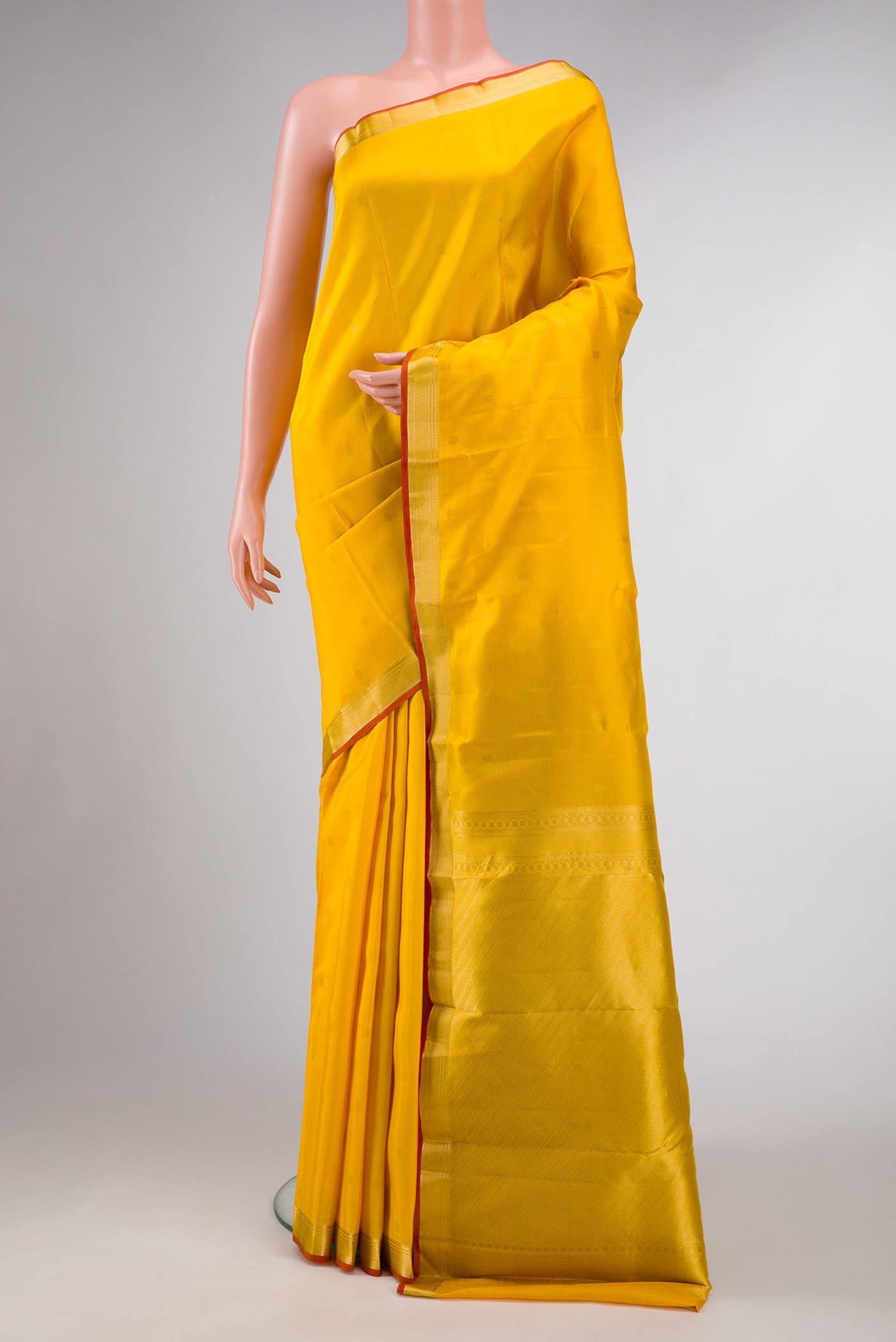 Yellow Dual Tone Kanchipuram Silk Saree