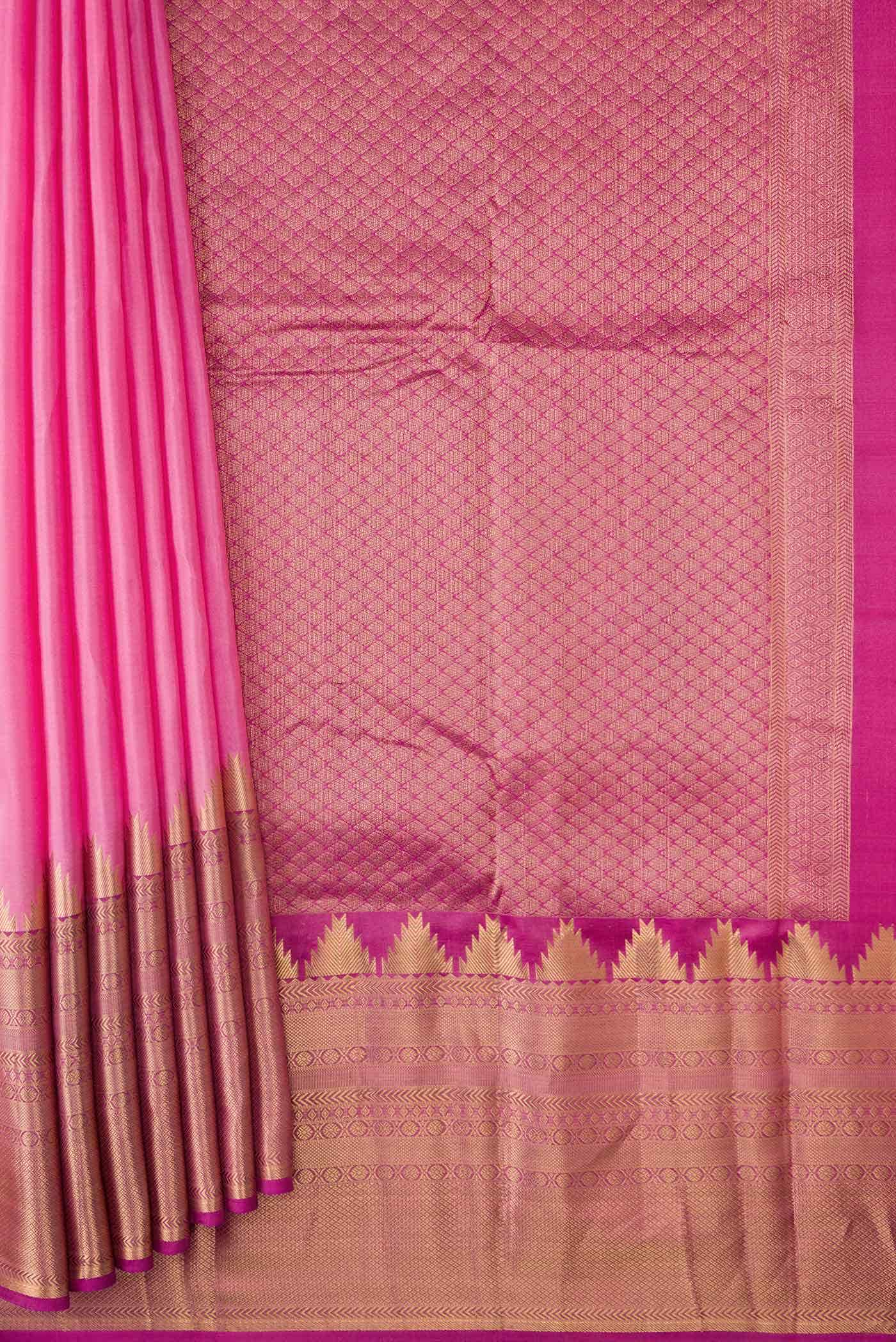 Pink Dual Tone Kanchipuram Silk Saree