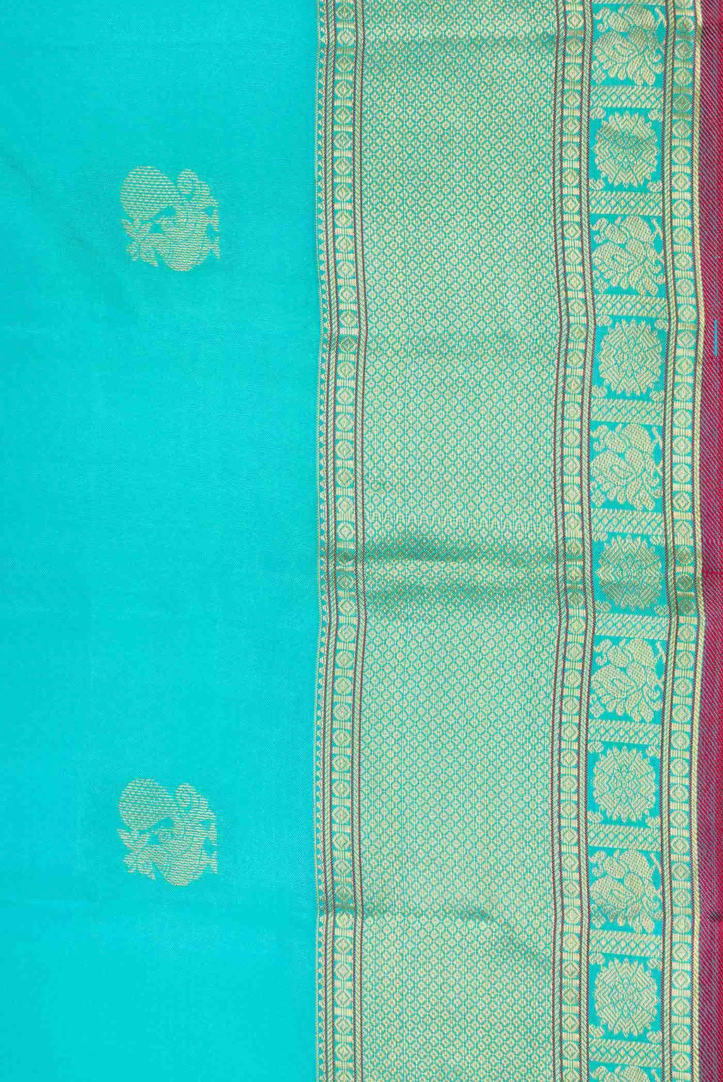 Sky Blue Dual Tone Kanchipuram Silk Saree