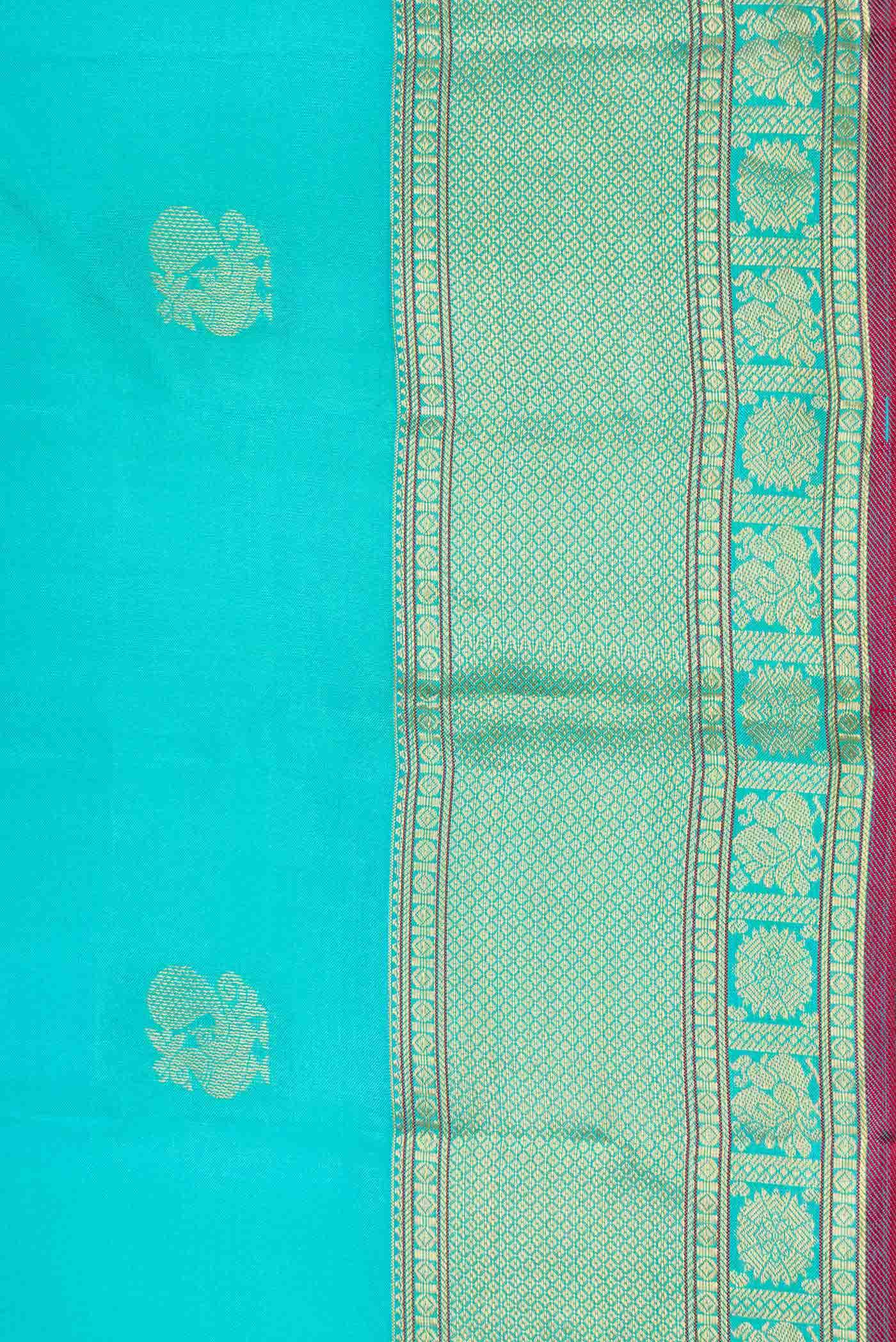 Sky Blue Dual Tone Kanchipuram Silk Saree