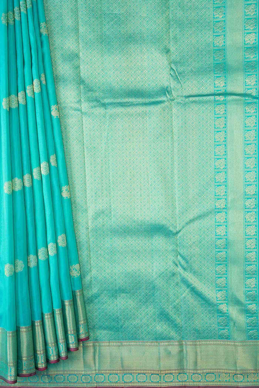Sky Blue Dual Tone Kanchipuram Silk Saree