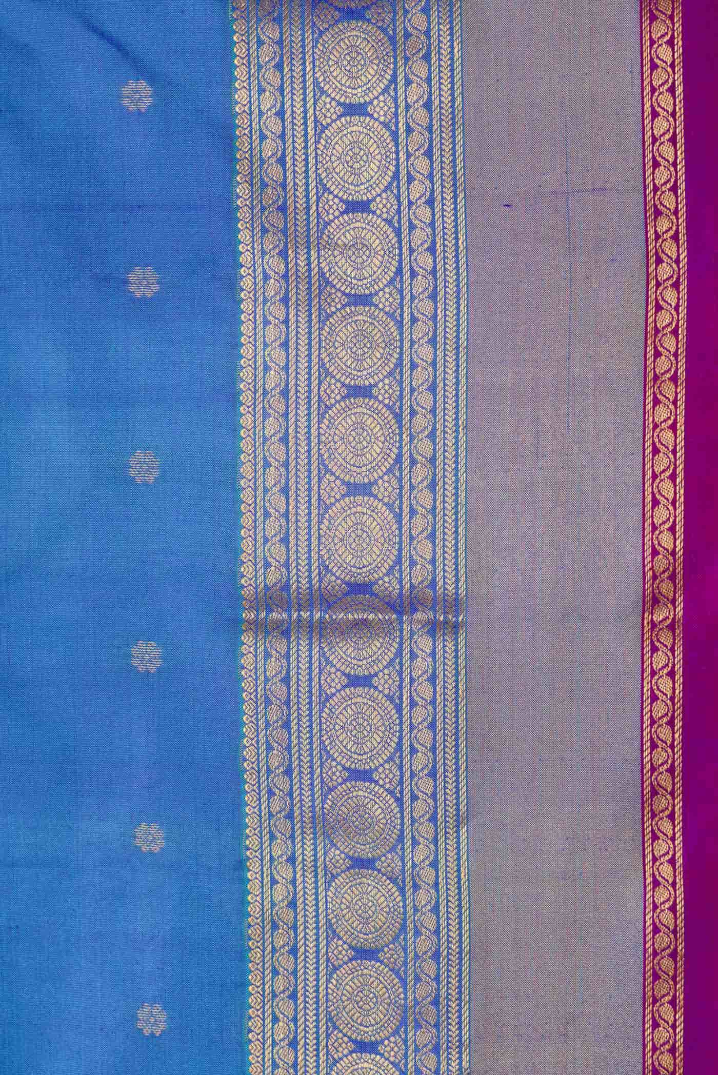 Peacock Blue Dual Tone Kanchipuram Silk Saree