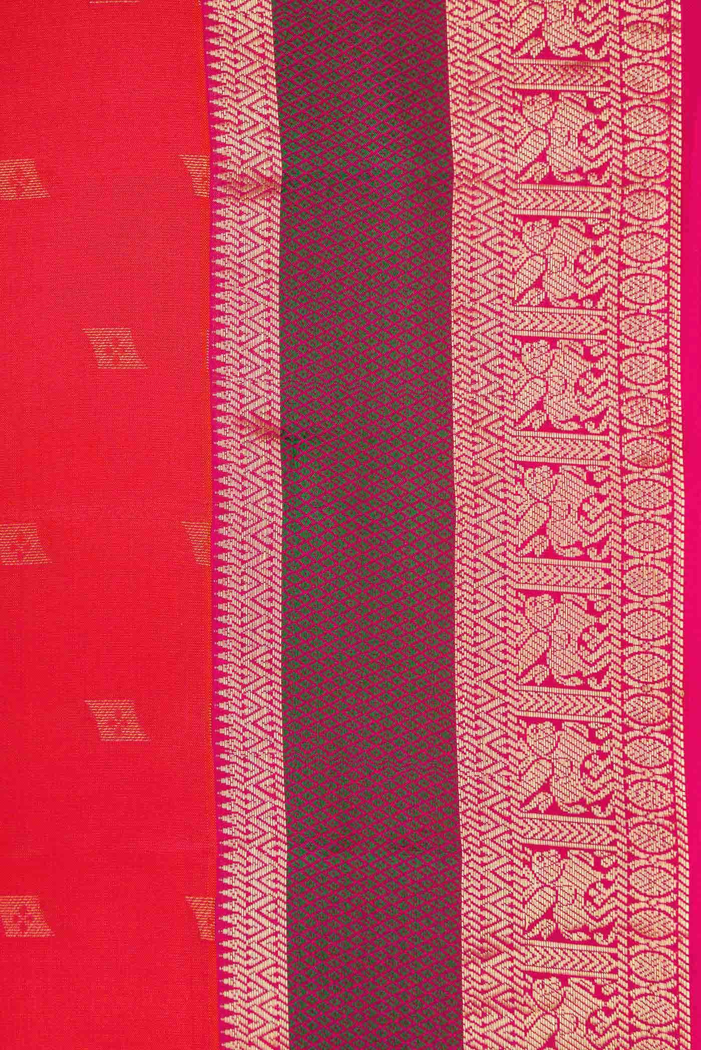 Coral Dual Tone Kanchipuram Silk Saree