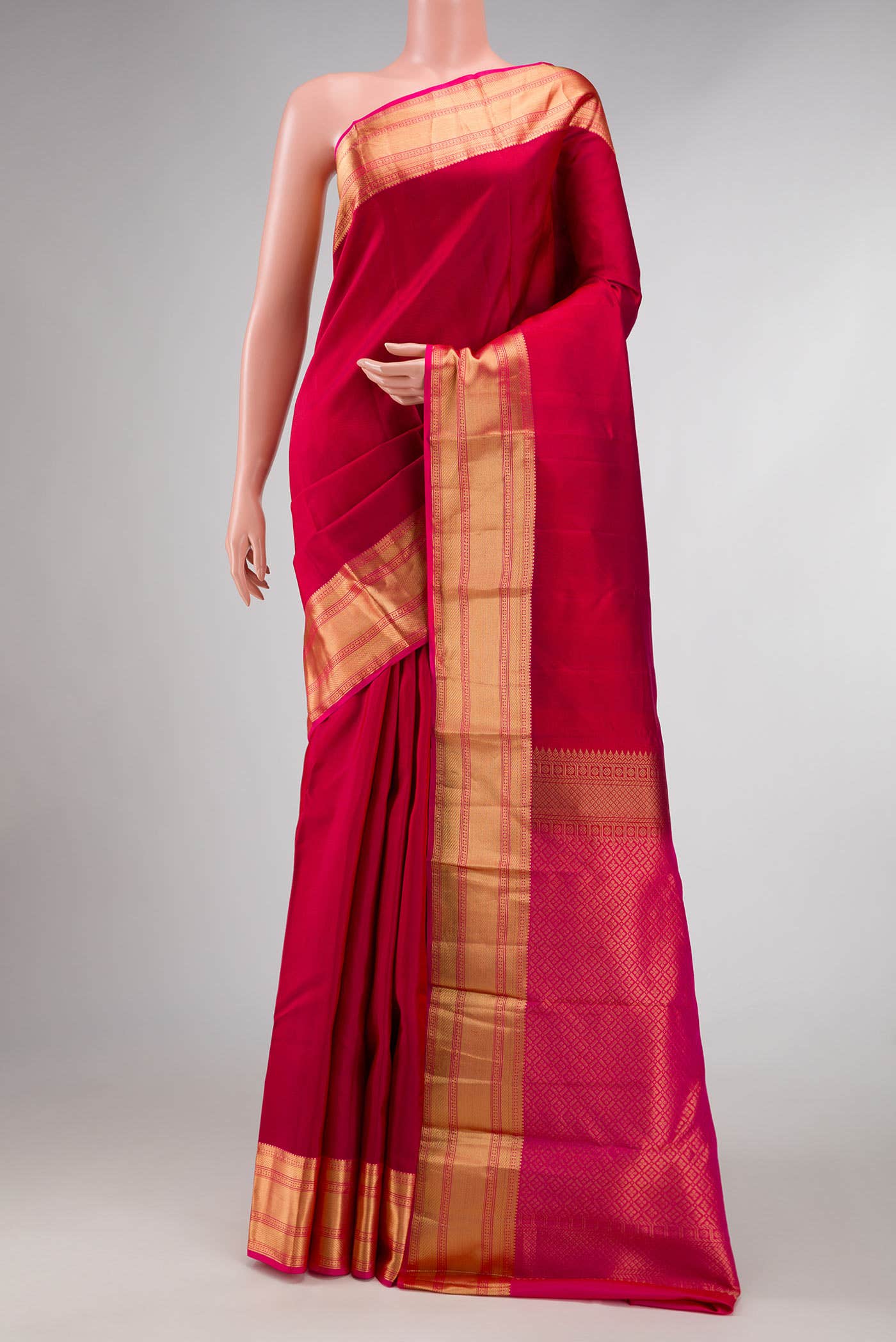 Maroon Dual Tone Kanchipuram Silk Saree