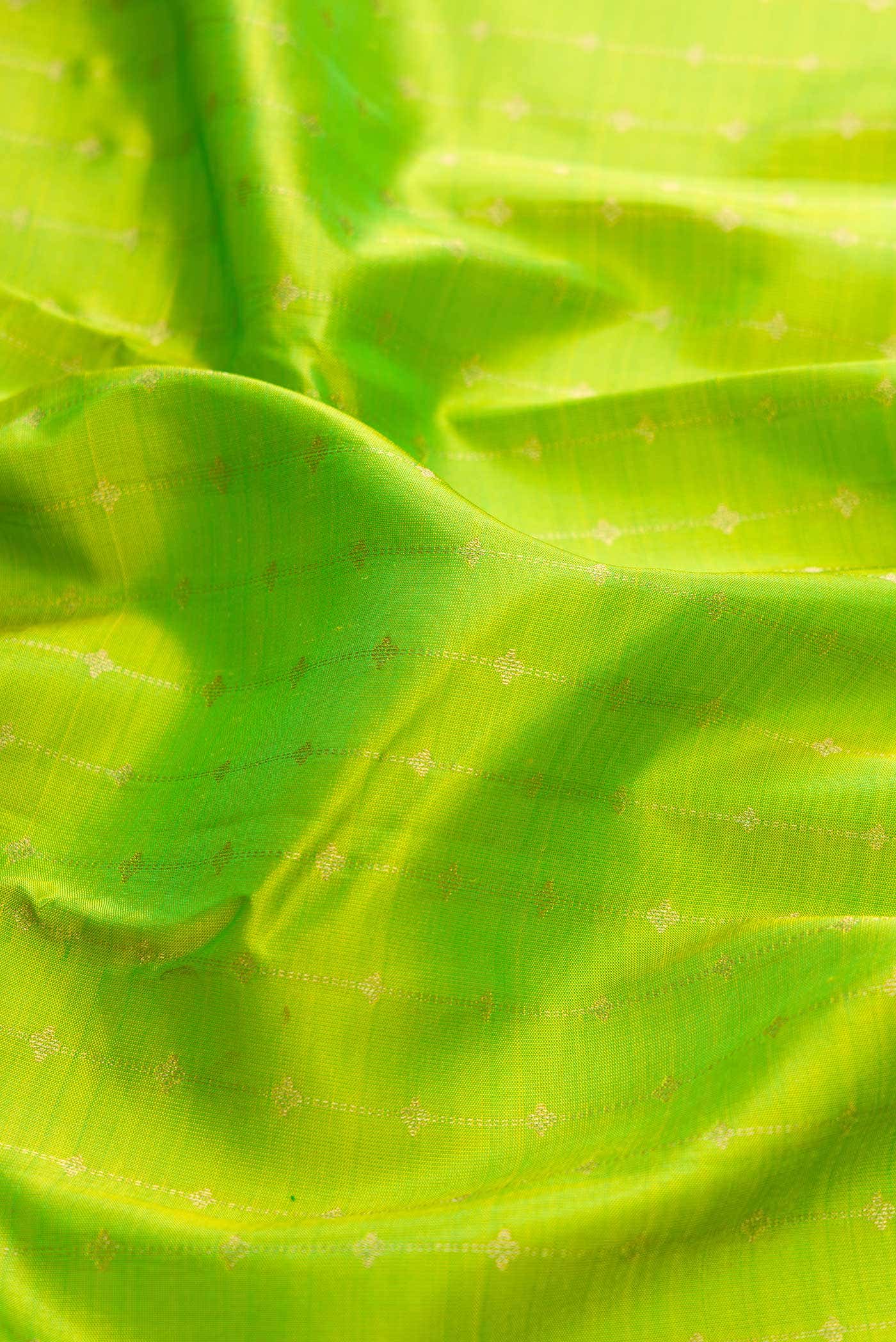 Parrot Green Dual Tone Kanchipuram Silk Saree