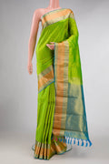Parrot Green Dual Tone Kanchipuram Silk Saree