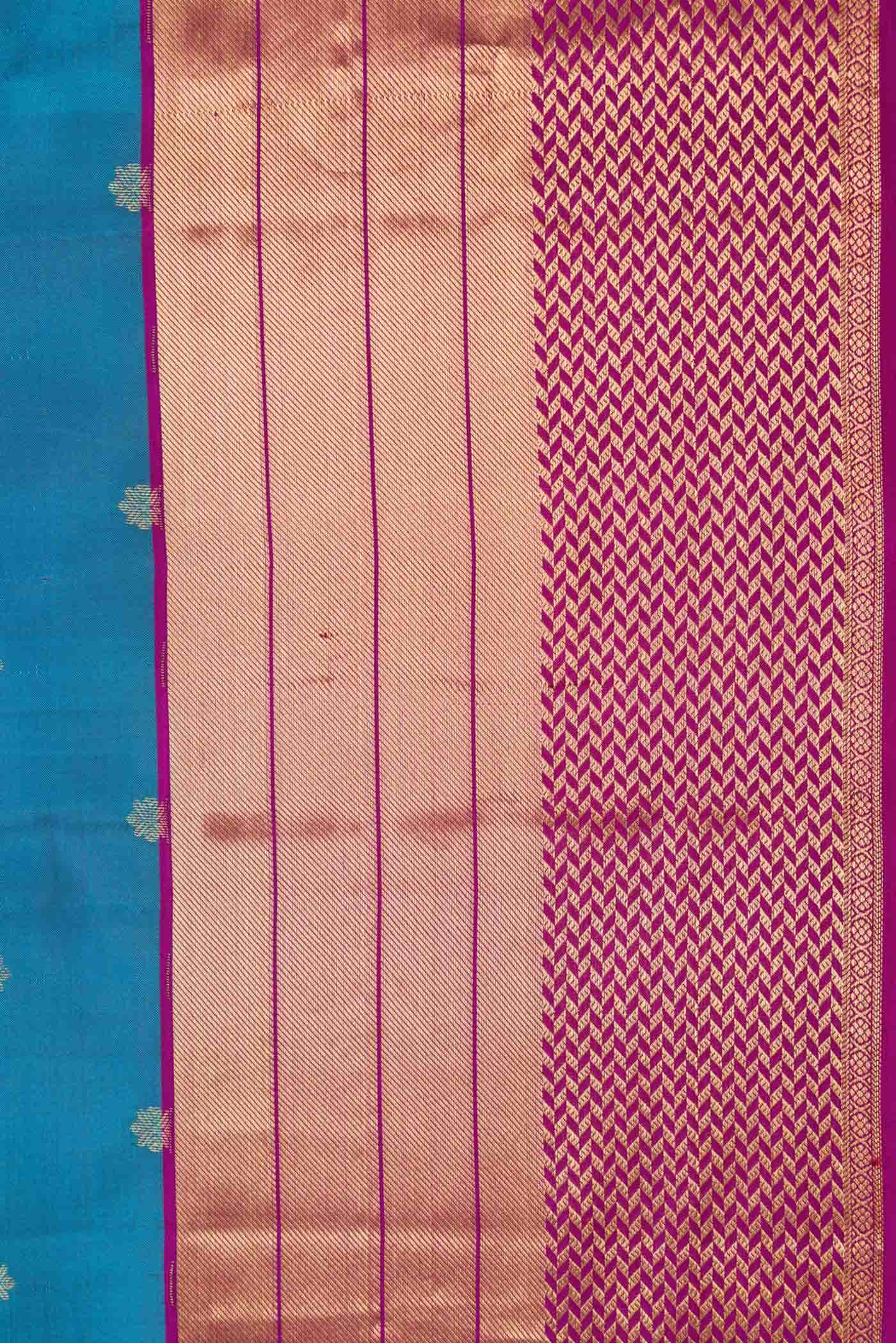 Peacock Blue Dual Tone Kanchipuram Silk Saree