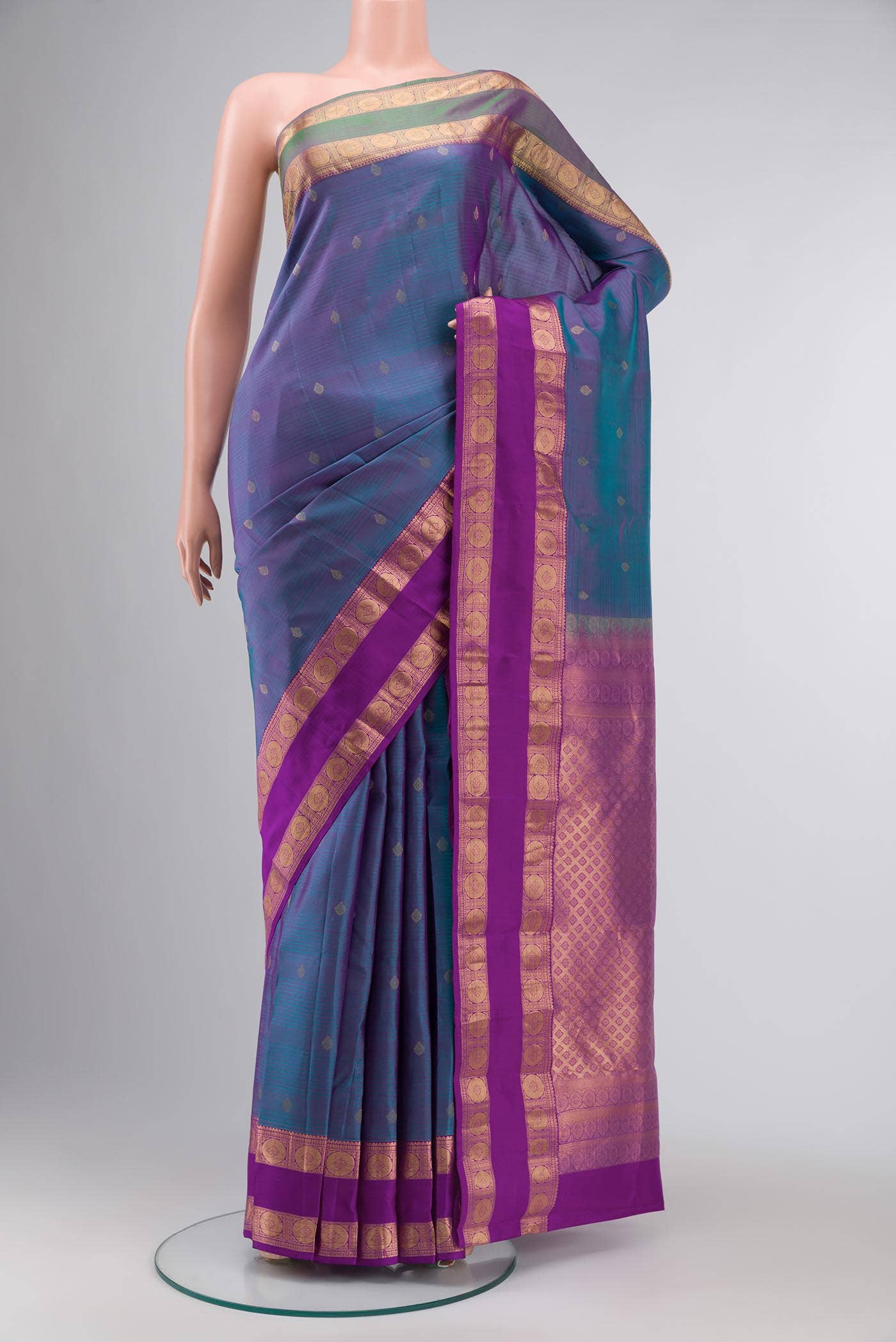 Blue Kanchipuram Silk Saree