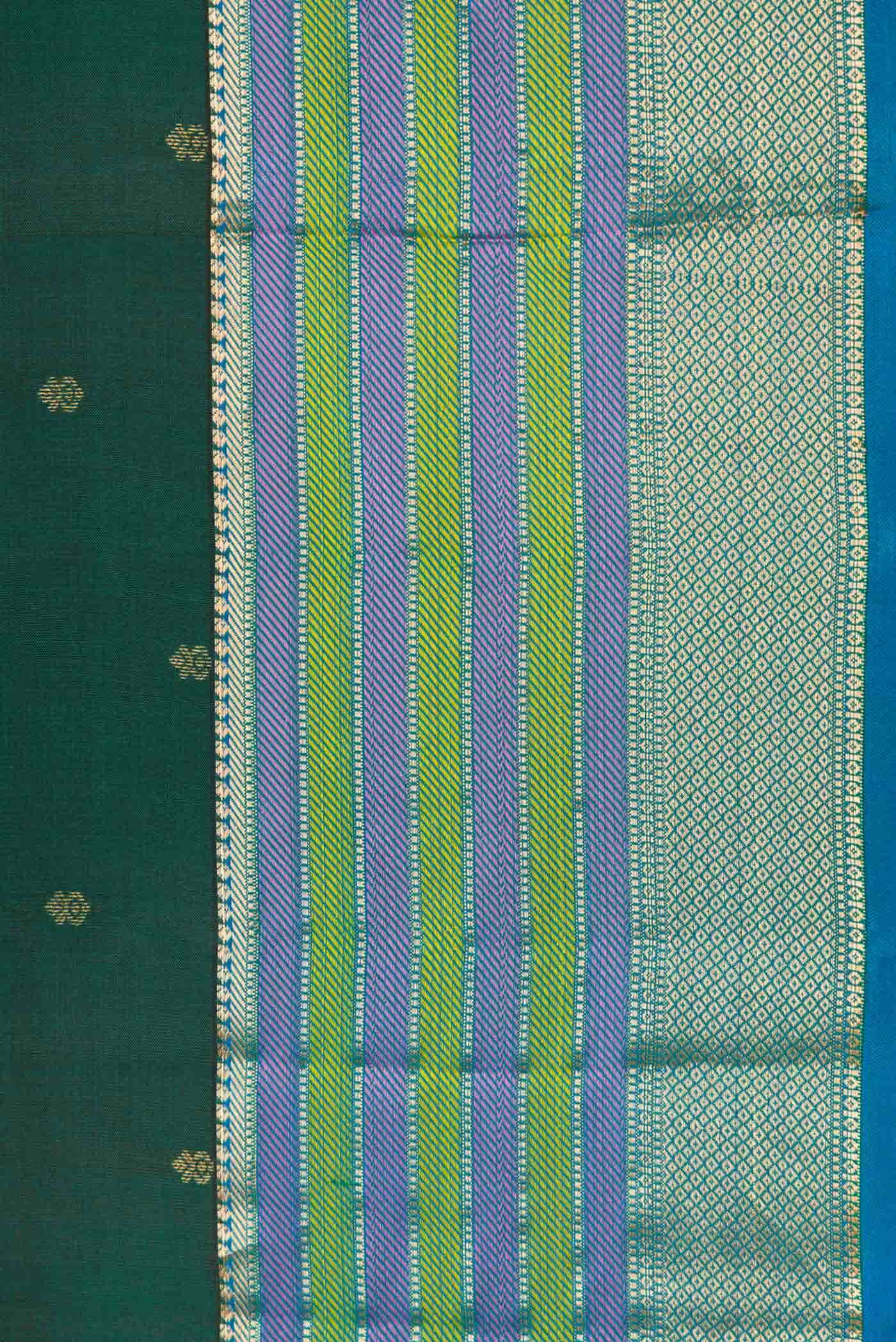 Green Dual Tone Kanchipuram Silk Saree