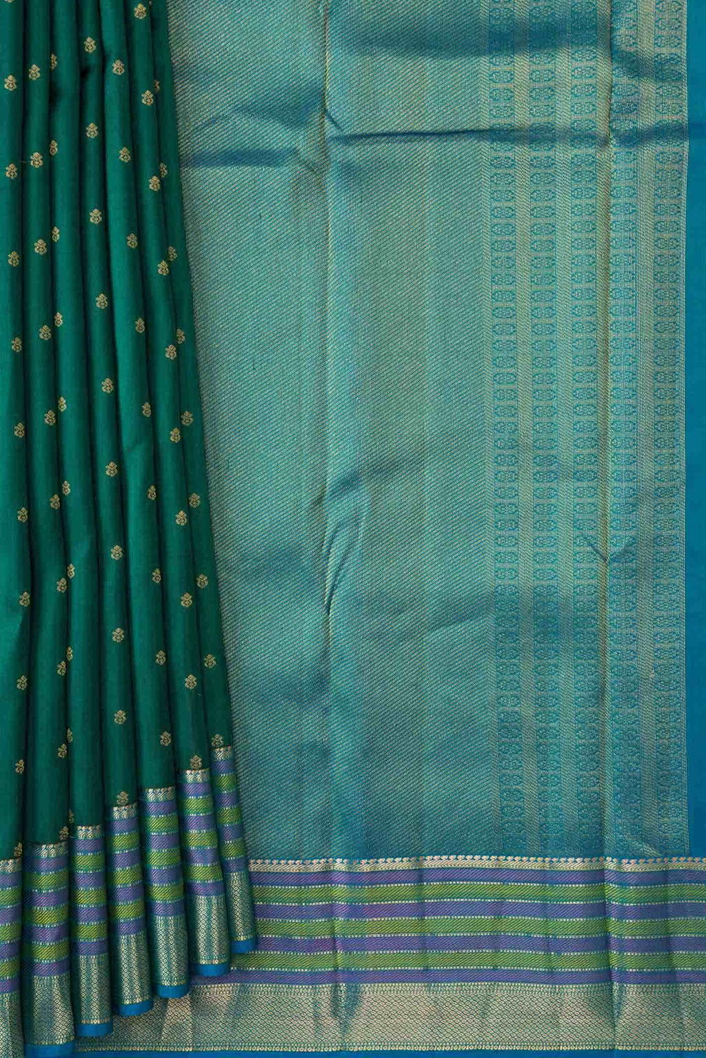 Green Dual Tone Kanchipuram Silk Saree