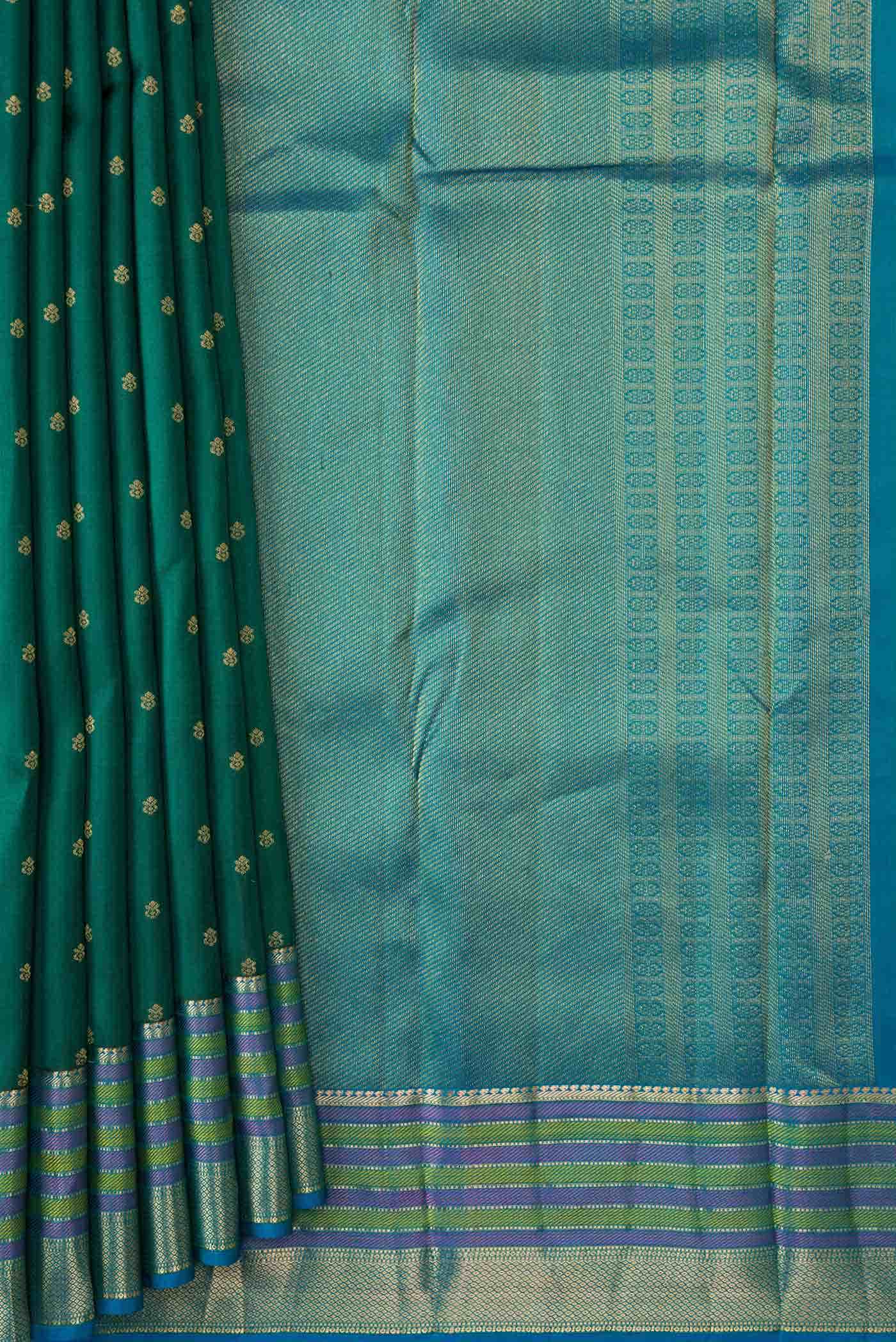 Green Dual Tone Kanchipuram Silk Saree