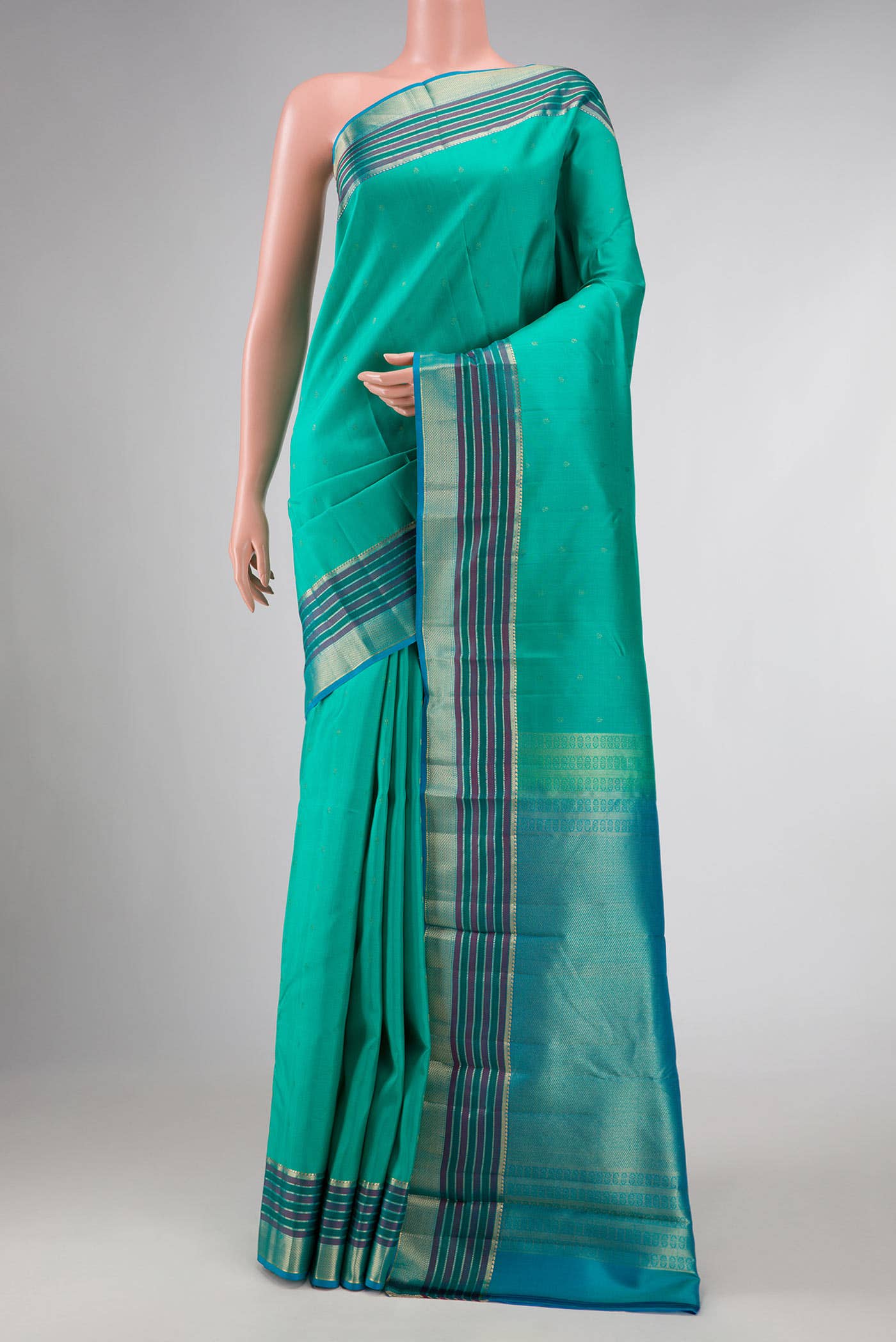 Green Dual Tone Kanchipuram Silk Saree