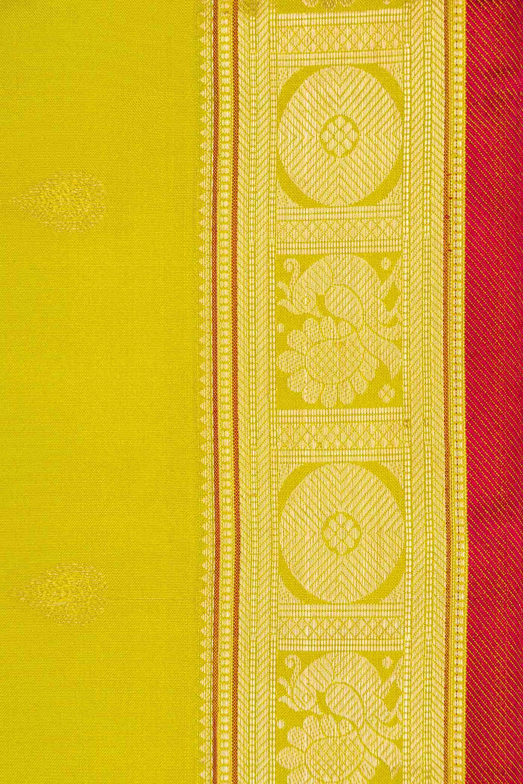 Parrot Green Dual Tone Kanchipuram Silk Saree
