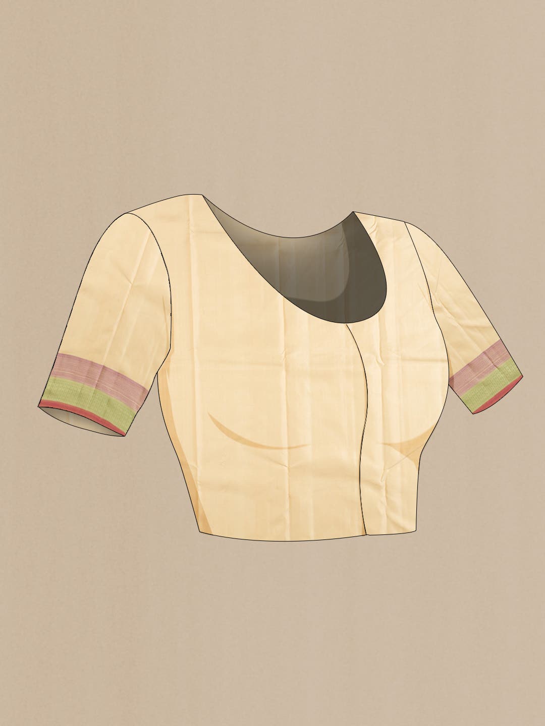 Beige Kanchipuram Silk Saree