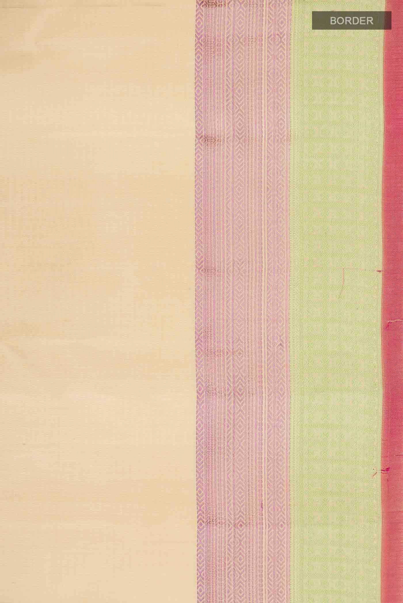 Beige Kanchipuram Silk Saree