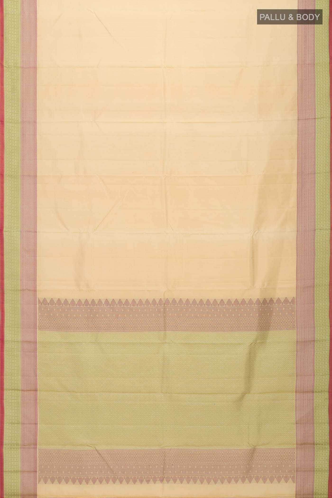 Beige Kanchipuram Silk Saree