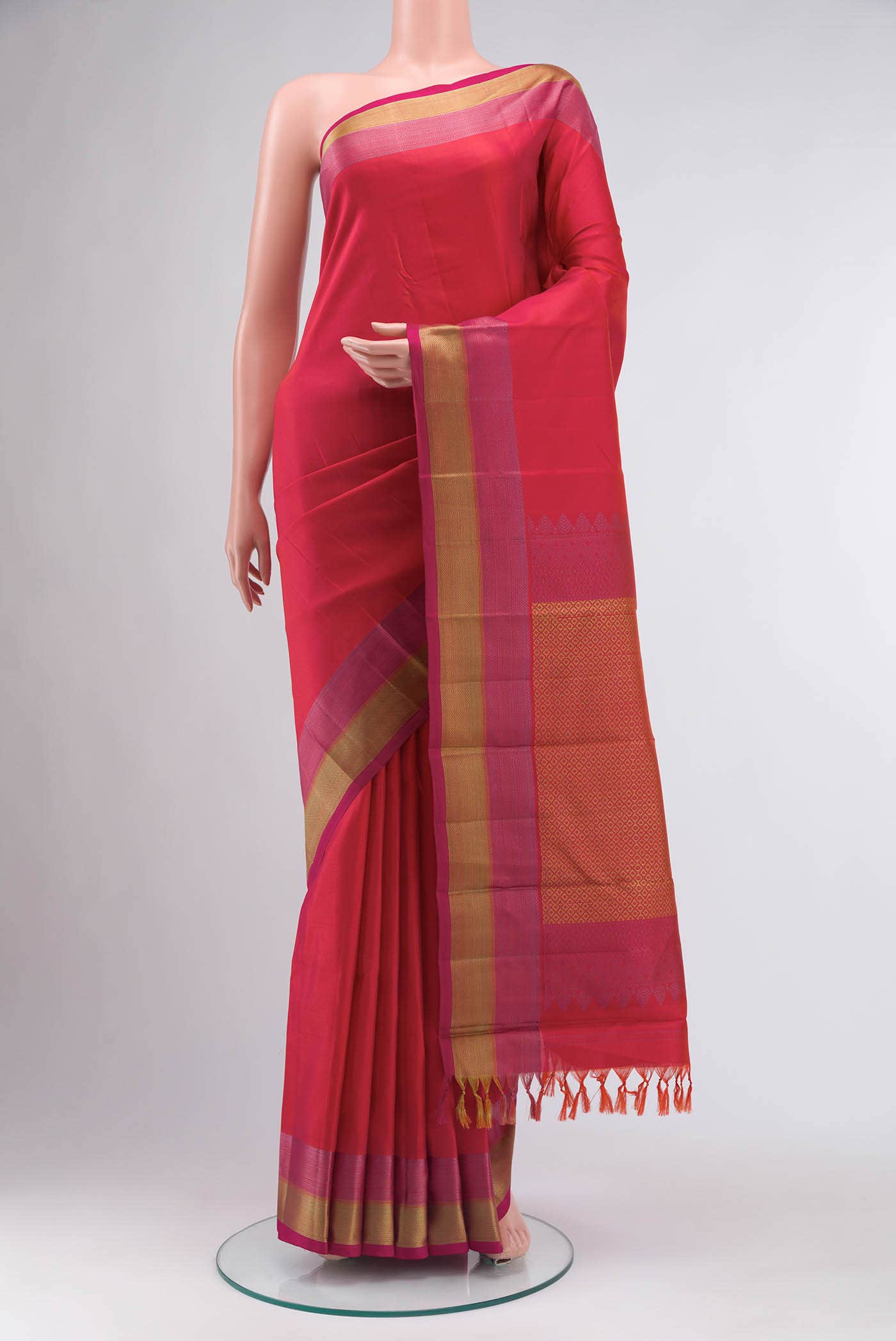 Orange Kanchipuram Silk Saree