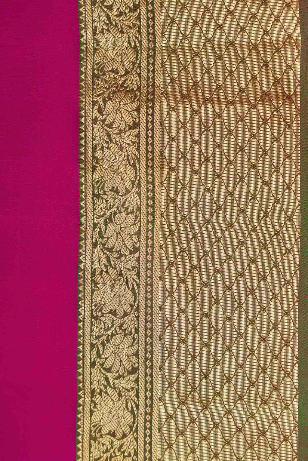 Dark Pink Dual Tone Kanchipuram Silk Saree