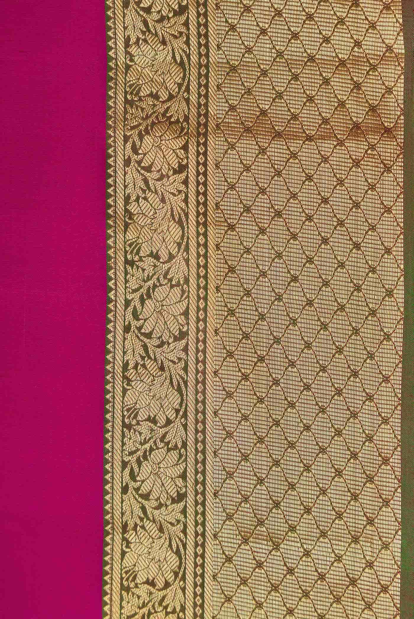 Dark Pink Dual Tone Kanchipuram Silk Saree