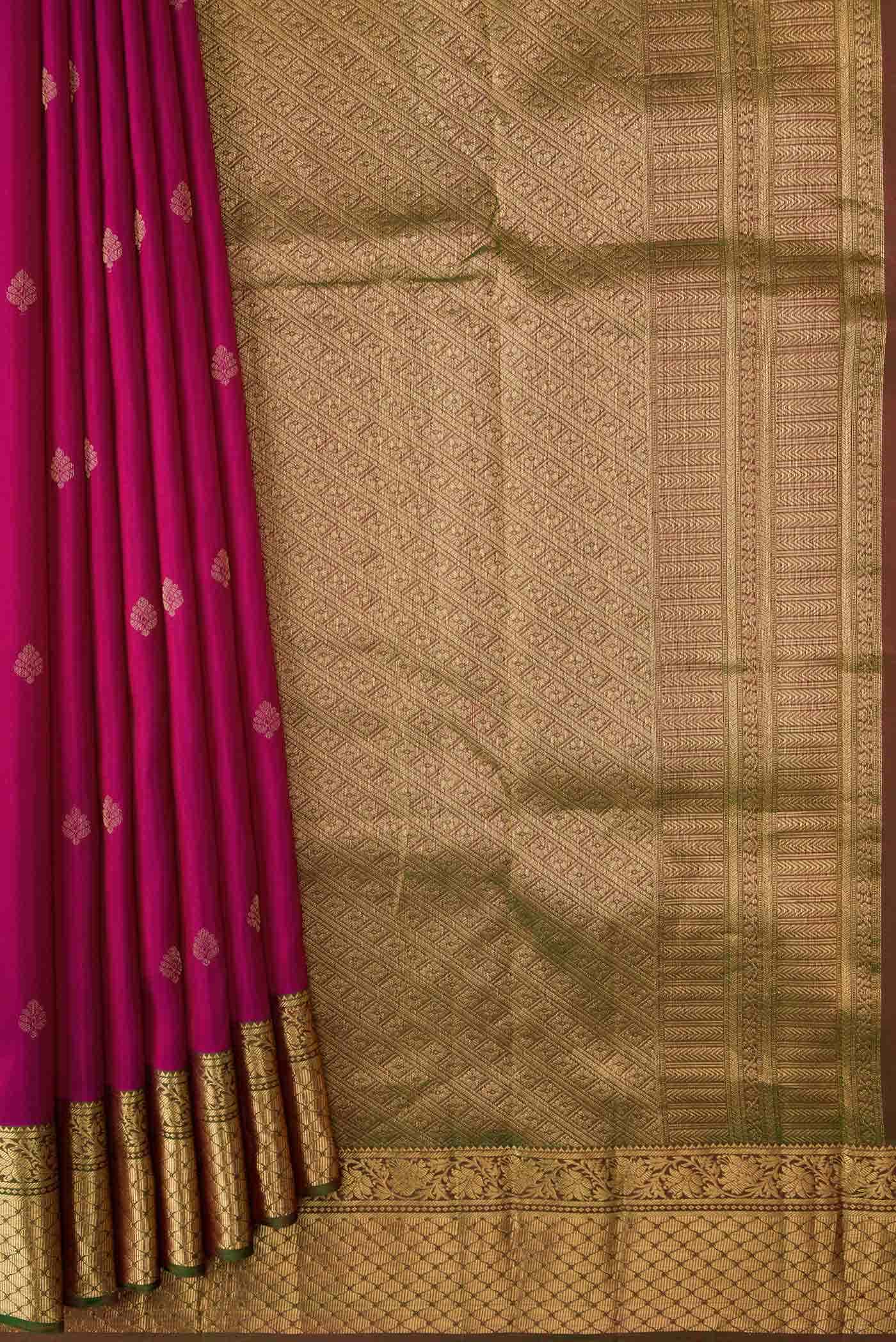 Dark Pink Dual Tone Kanchipuram Silk Saree