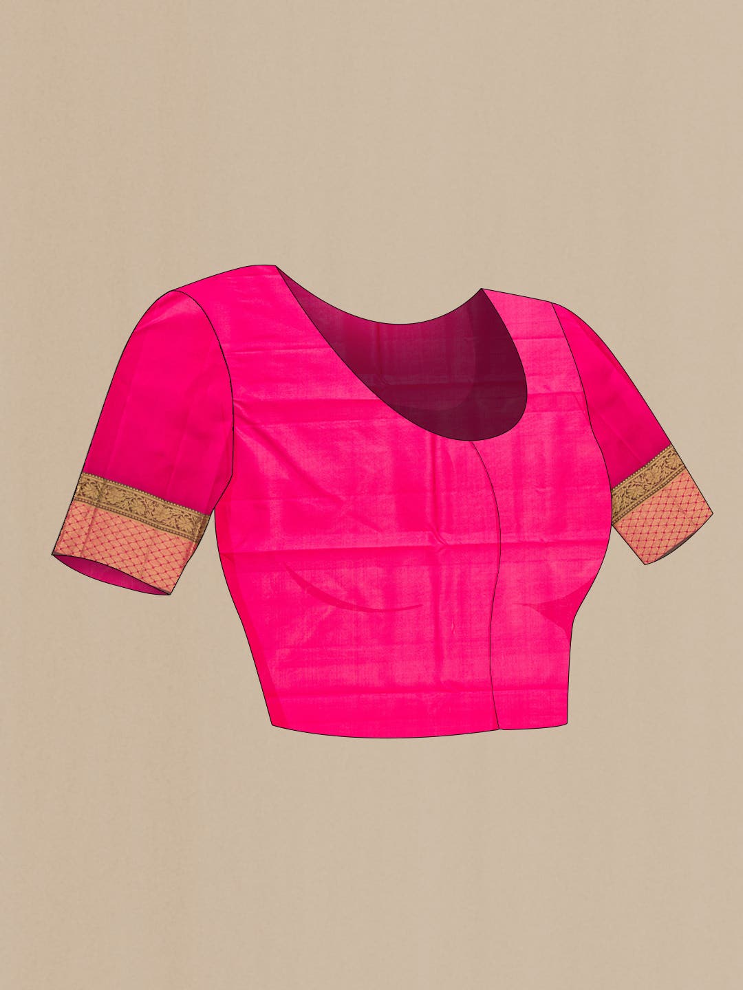 Coral Dual Tone Kanchipuram Silk Saree