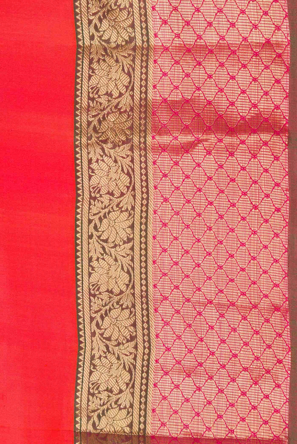 Coral Dual Tone Kanchipuram Silk Saree